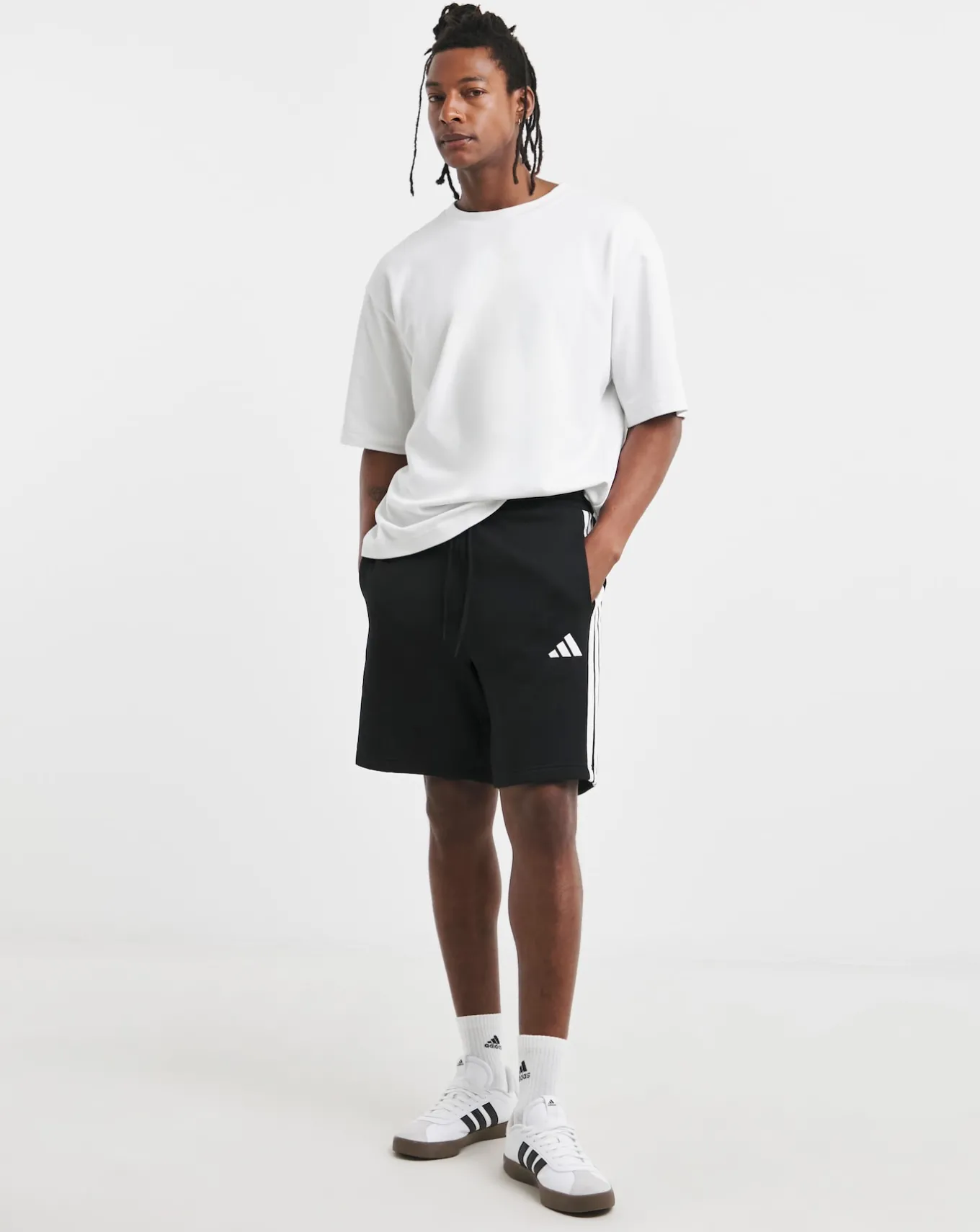 adidas 3 Stripes Fleece Shorts- Shorts | Shorts