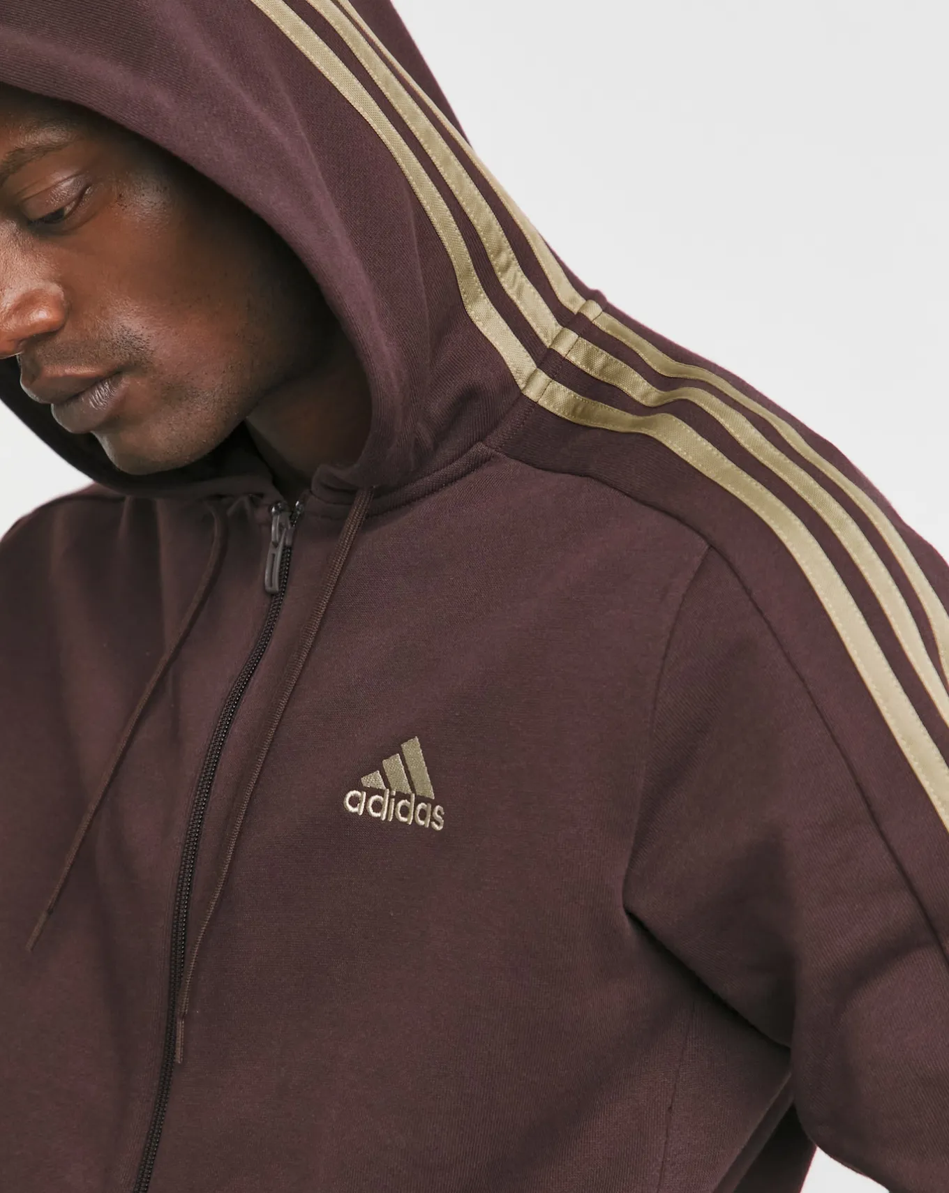 adidas 3 Stripes French Terry Full Zip Hoodie- Hoodies & Sweatshirts | Hoodies & Sweatshirts