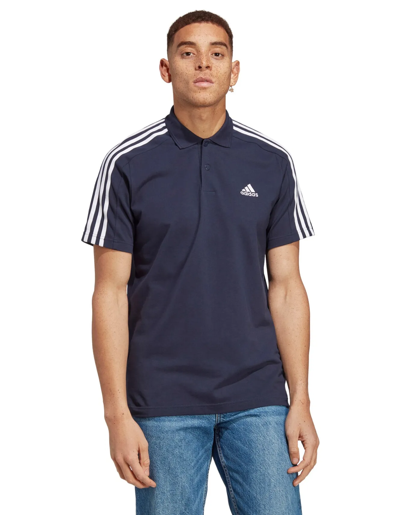 adidas 3 Stripes Polo Shirt- T-shirts & Vests | Polos