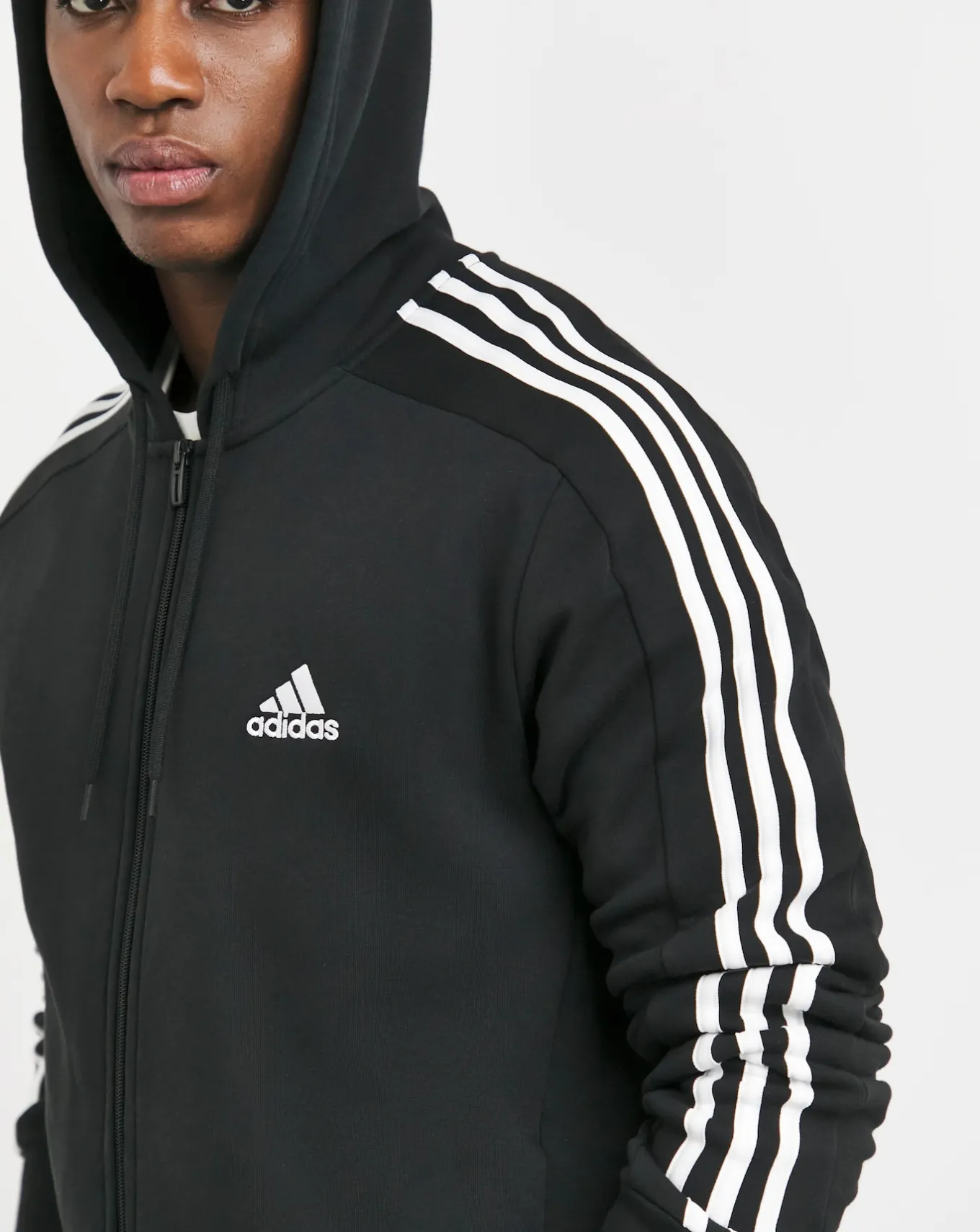 adidas 3-Stripes Fleece Full Zip Hoodie- Hoodies & Sweatshirts | Hoodies & Sweatshirts