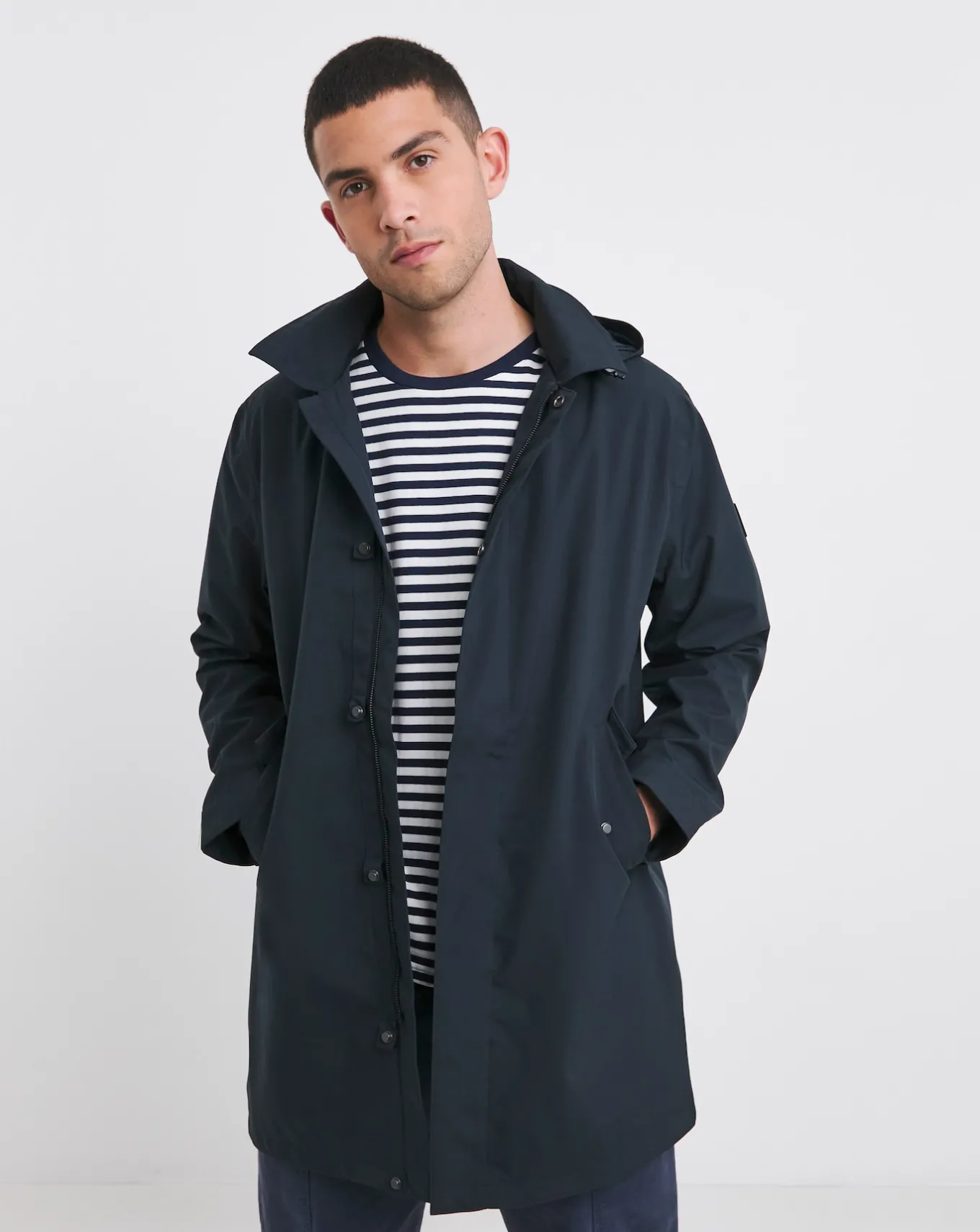 Armor Lux Classic Coat Blue- Coats & Jackets