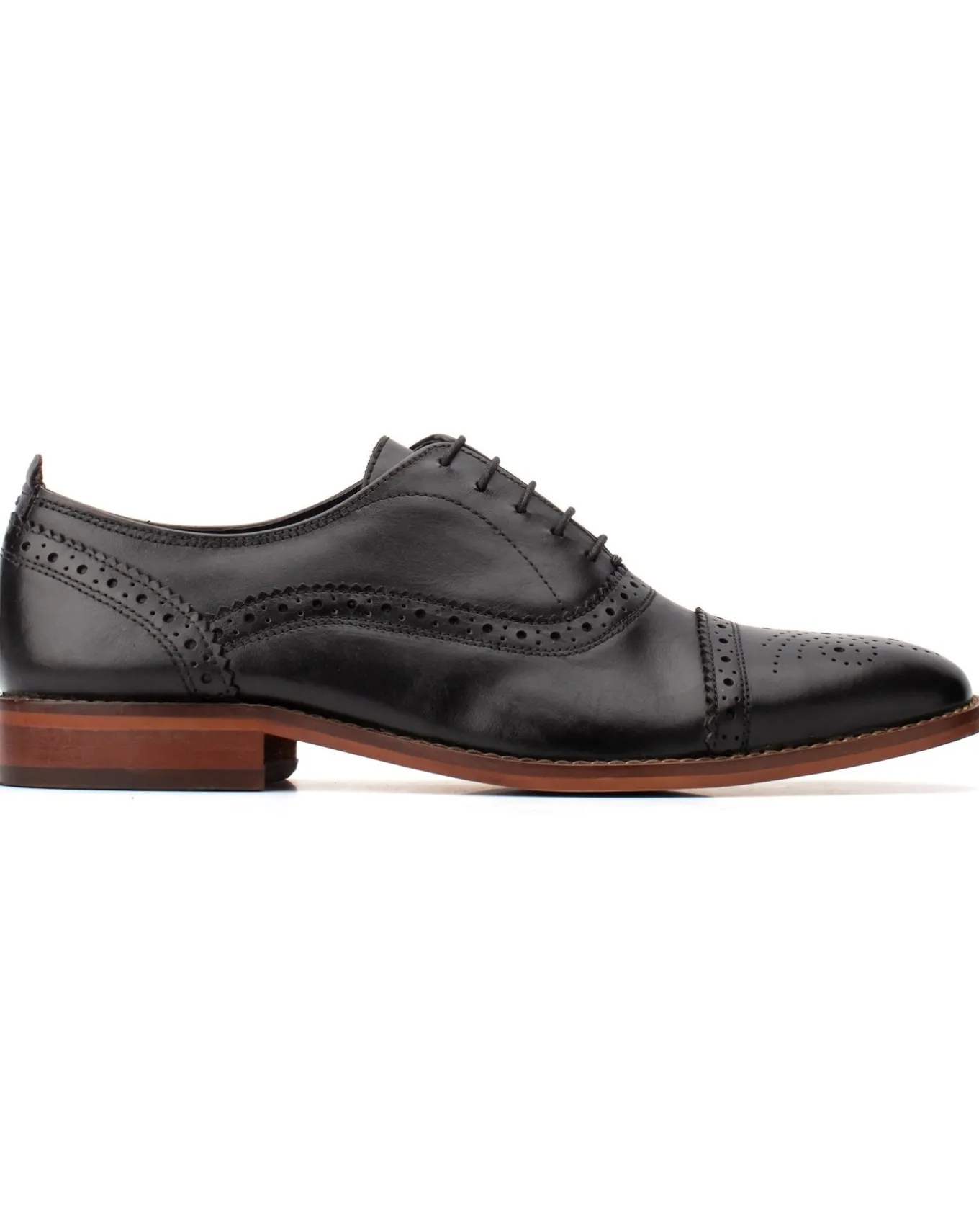 Base London Cast Waxy Lace Up Brogue Shoe- Shoes