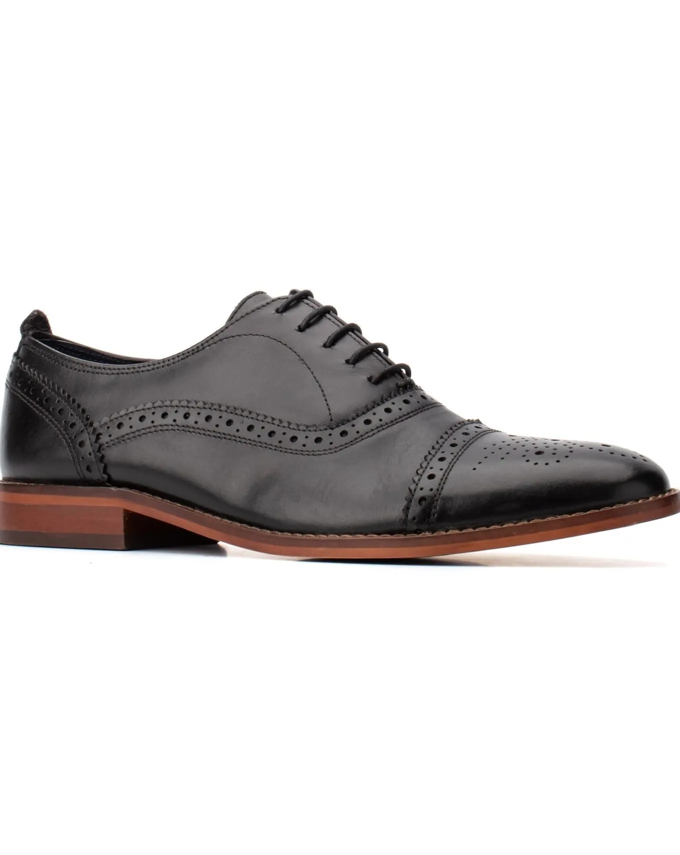 Base London Cast Waxy Lace Up Brogue Shoe- Shoes