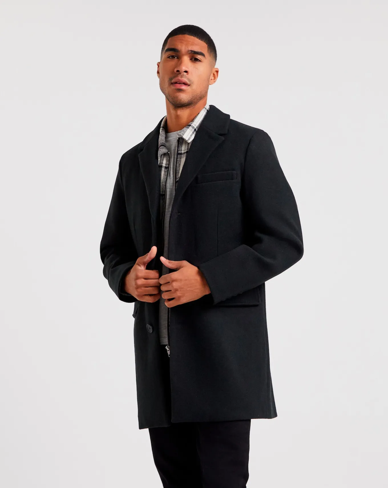 Jacamo Faux Wool Overcoat- Underwear | Trousers, Chinos & Cargos