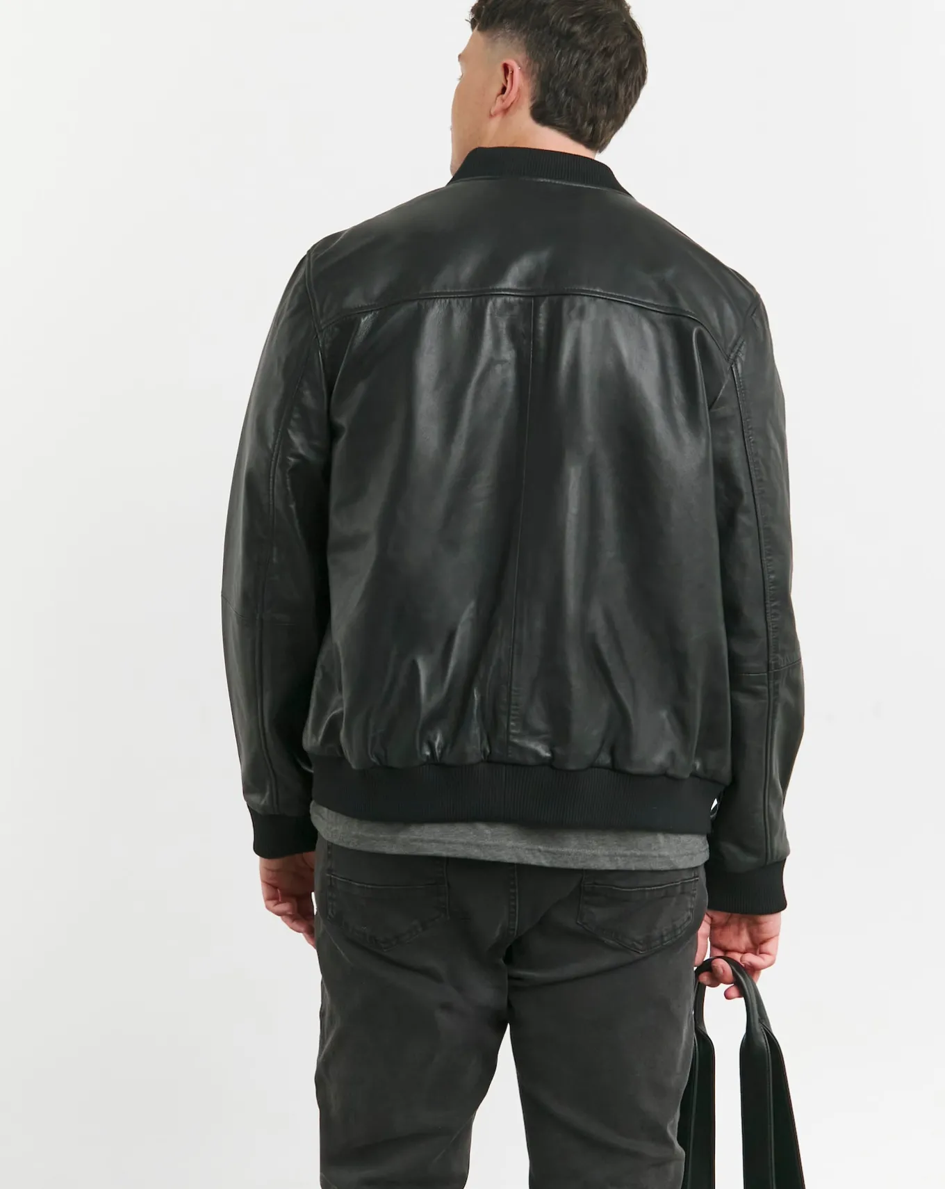 Jacamo Leather Bomber Jacket- Coats & Jackets