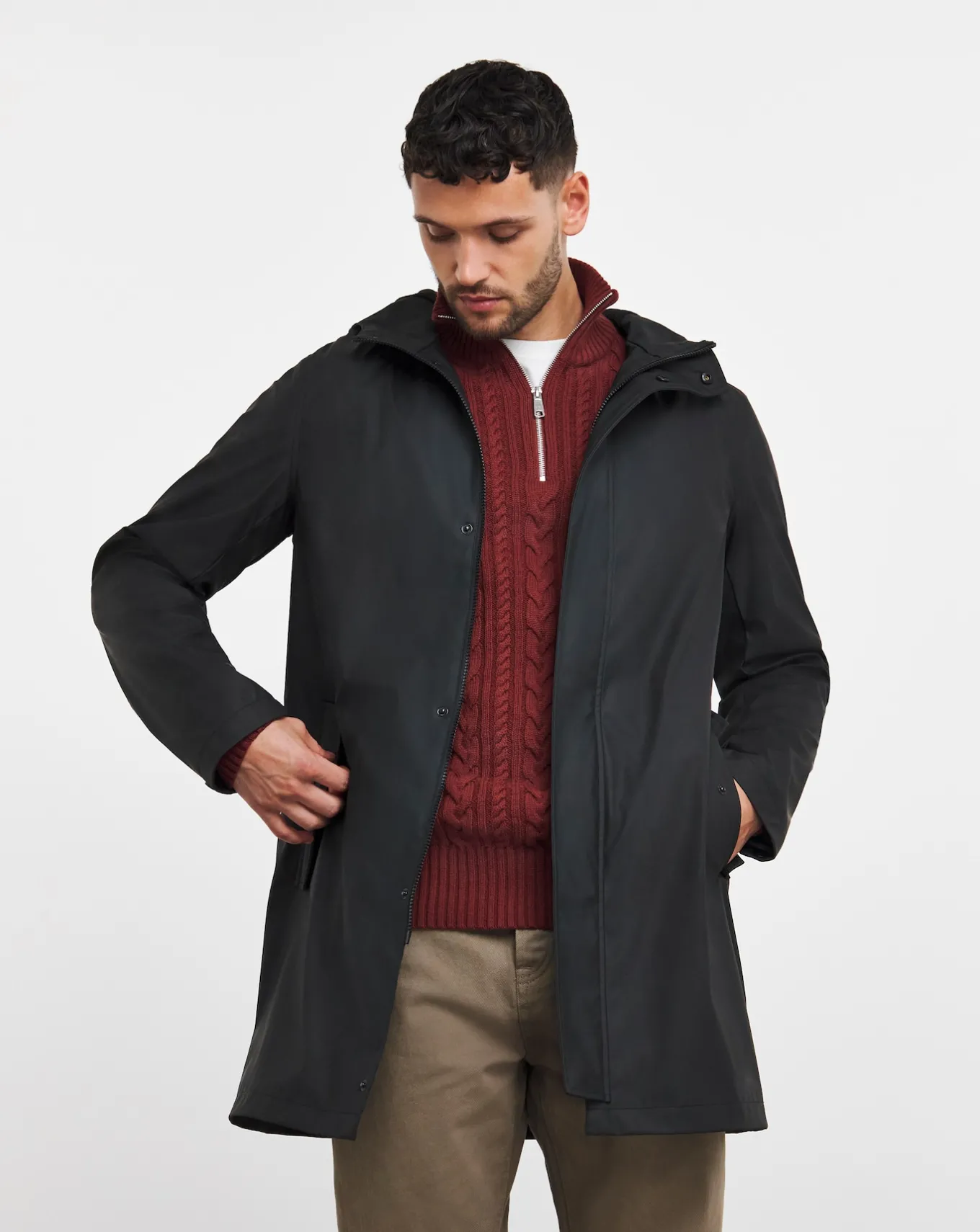 Jacamo Rubberised Hooded Mac- Coats & Jackets