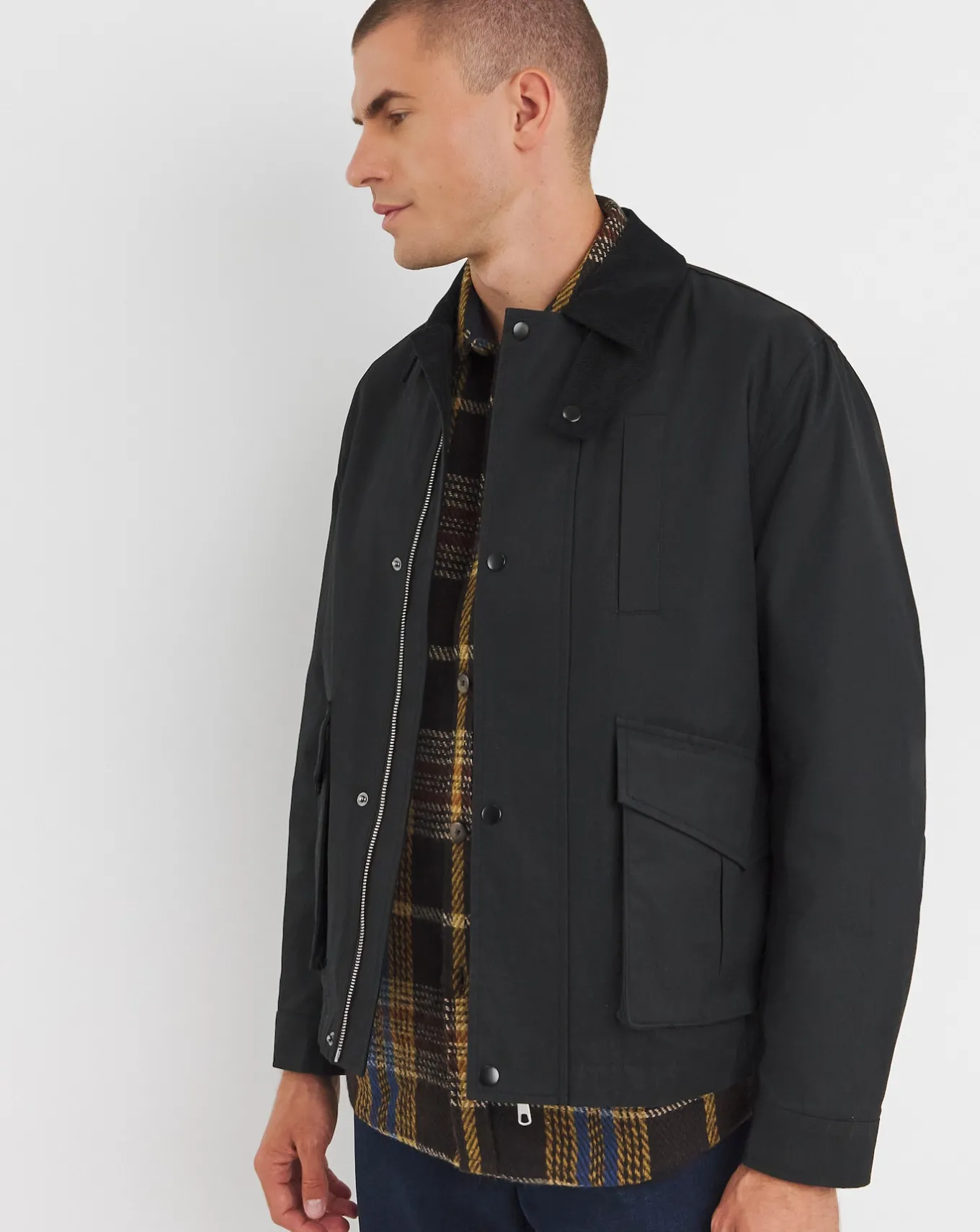 Jacamo Wax Cord Collar Jacket- Coats & Jackets