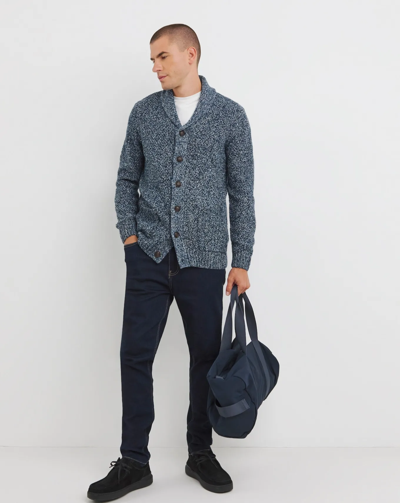 Jacamo Twist Wool Cardigan- Jumpers & Cardigans