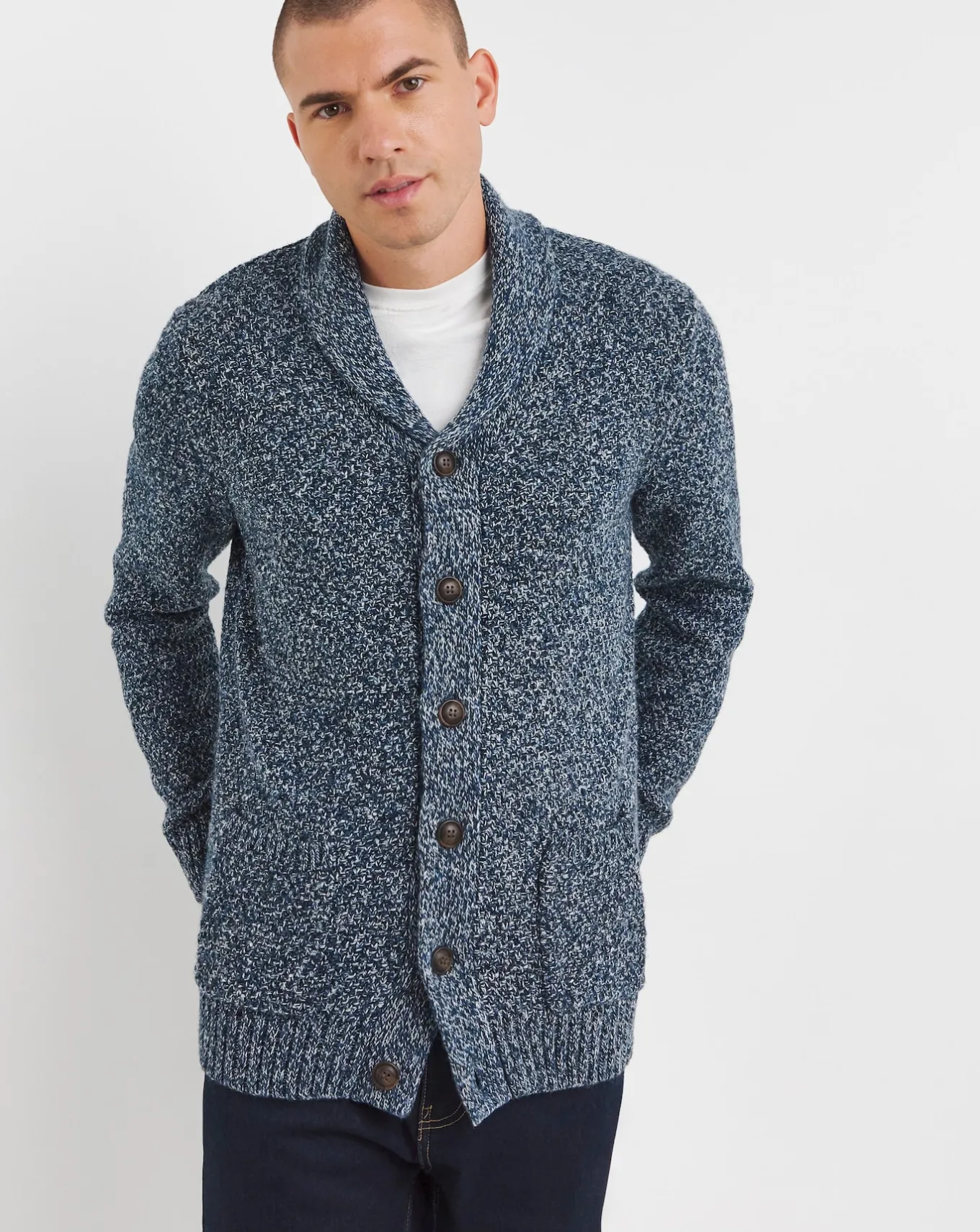 Jacamo Twist Wool Cardigan- Jumpers & Cardigans