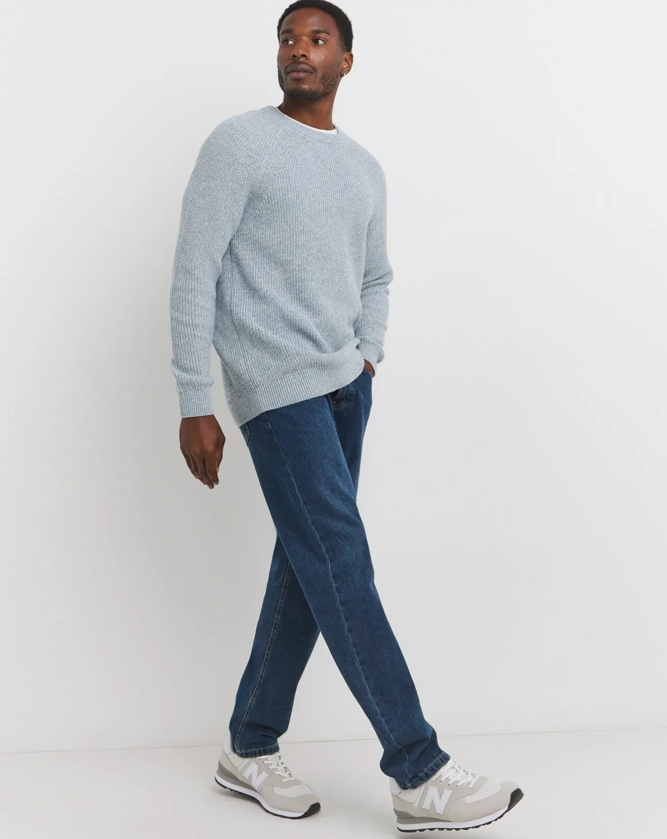 Jacamo Twisted Knit Crew Neck Jumper- Jumpers & Cardigans