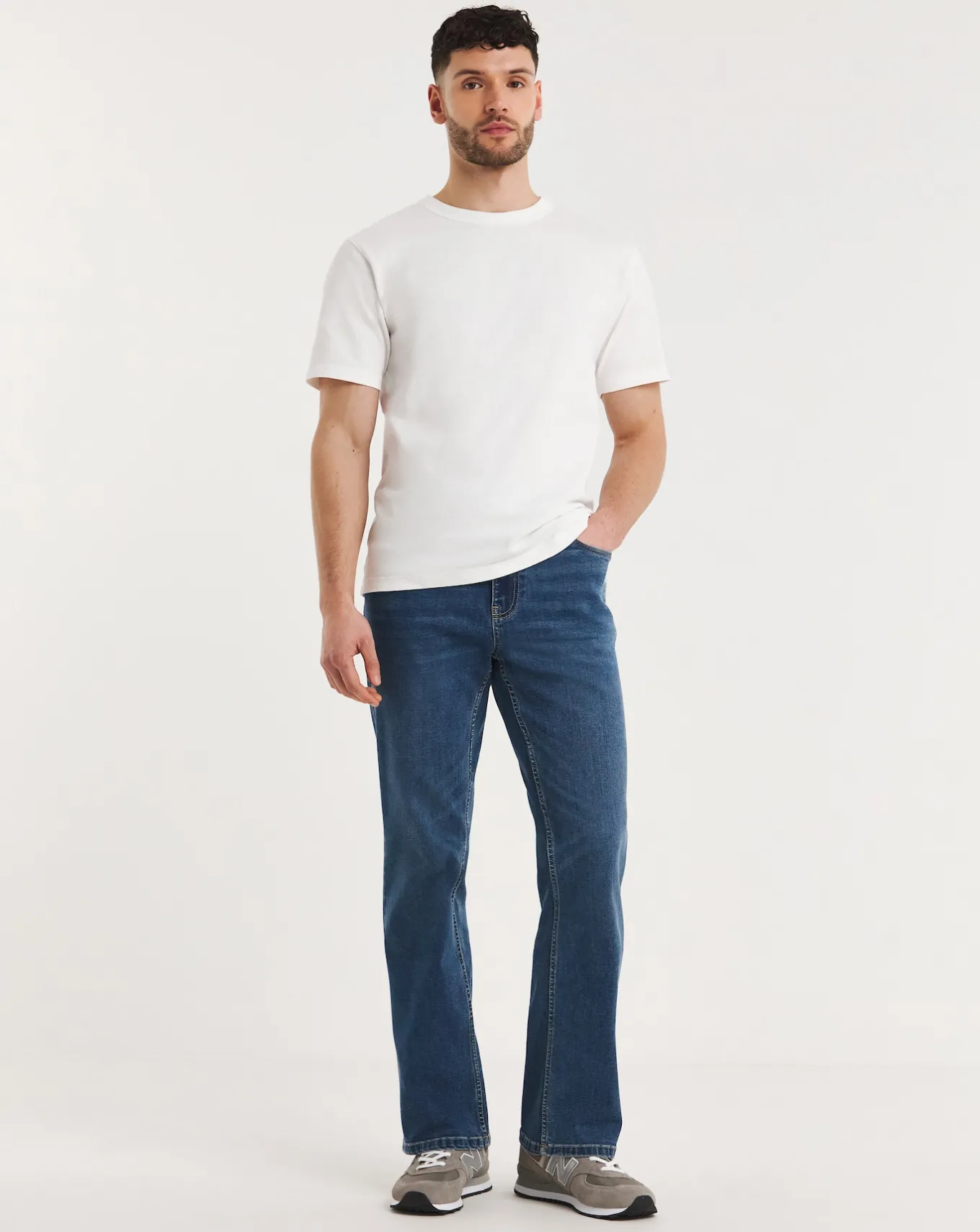 Jacamo Bootcut Fit Stretch Jeans Mid Wash- Bootcut | Jeans