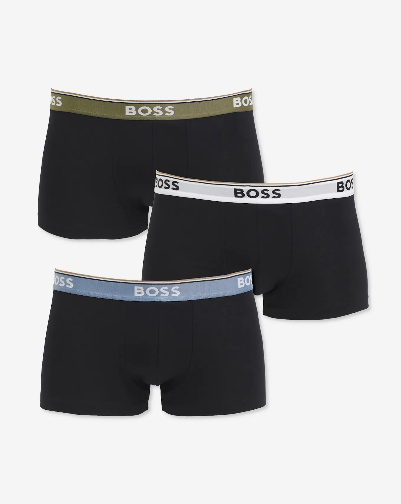 BOSS 3 Pack Black Power Logo Trunks- Underwear