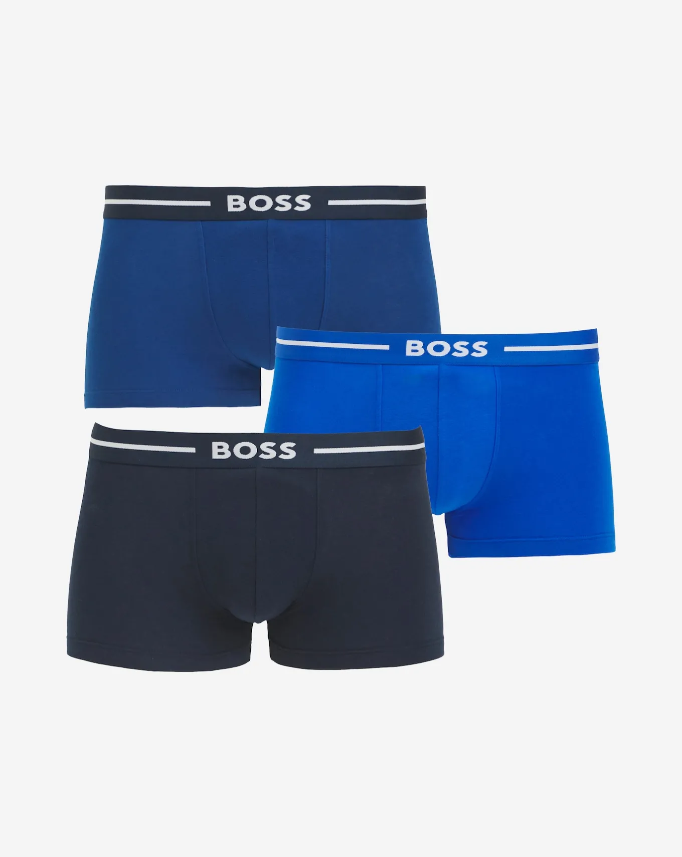 BOSS 3 Pack Blue Bold Logo Trunk- Underwear