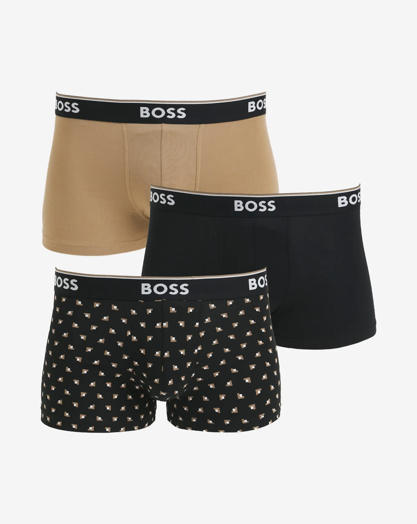 BOSS 3 Pack Printed Power Logo Trunk- Underwear