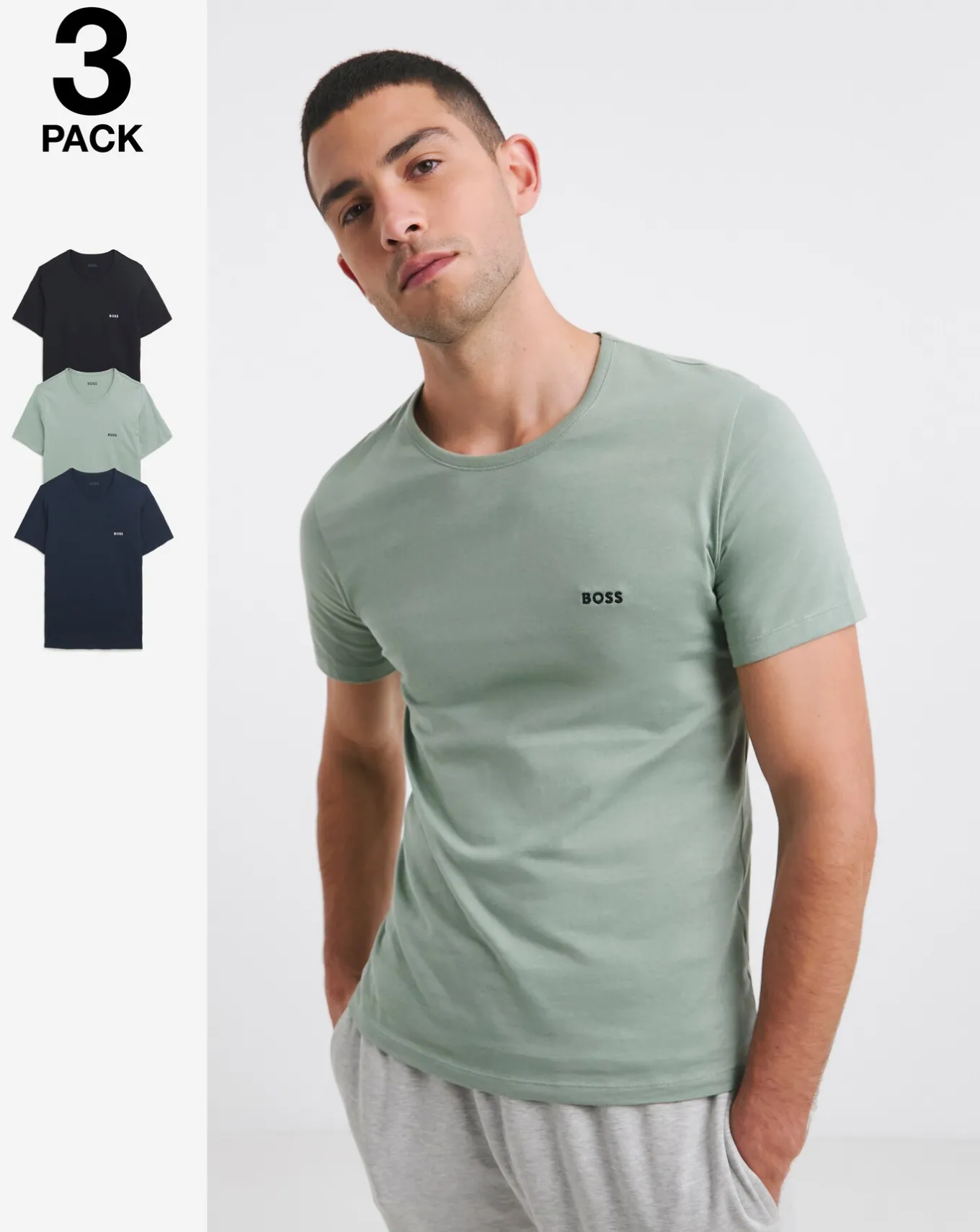 BOSS 3 Pack Short Sleeve Logo Lounge T-Shirt- T-shirts & Vests | Loungewear