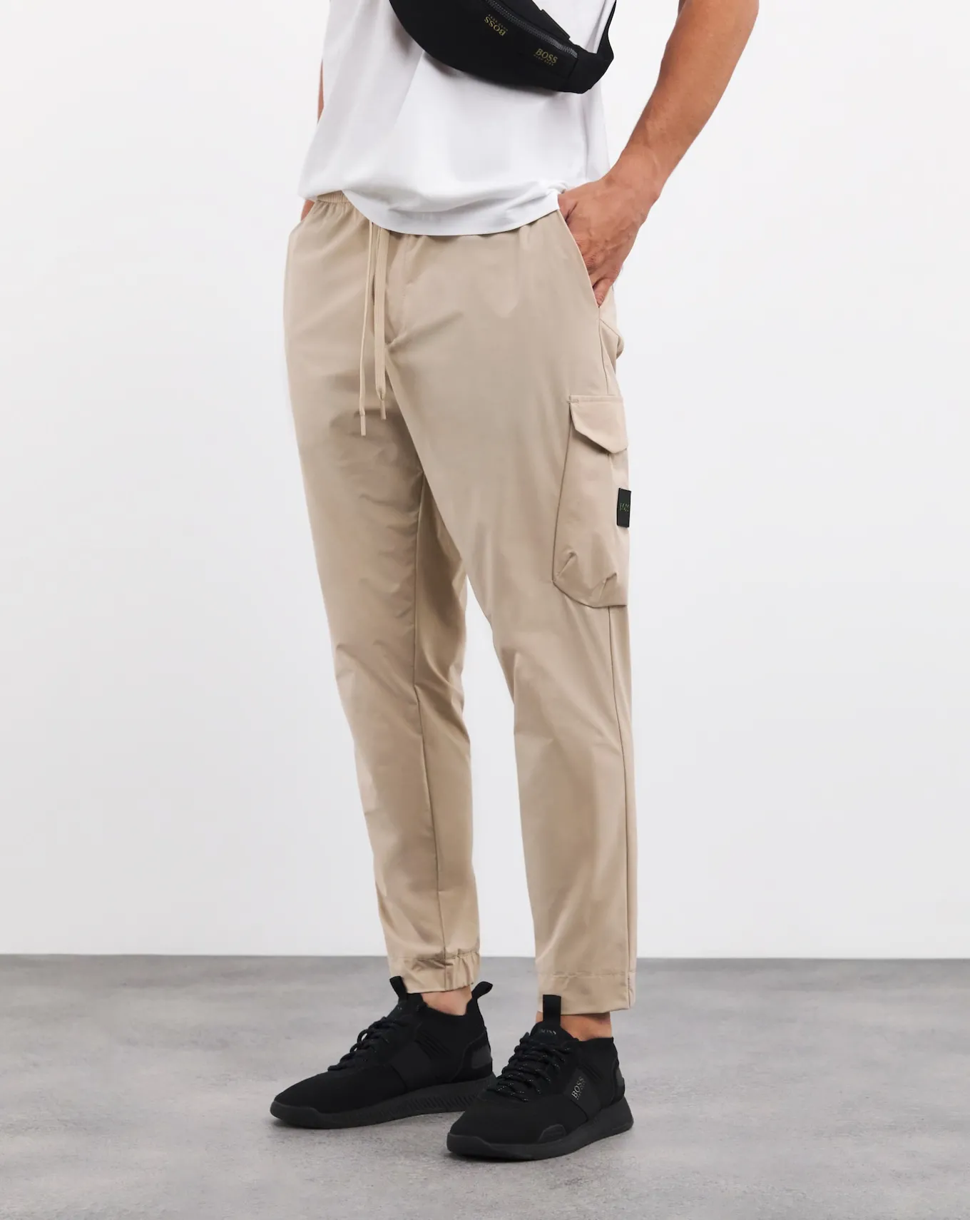 BOSS Beige Cargo Trouser- Trousers, Chinos & Cargos