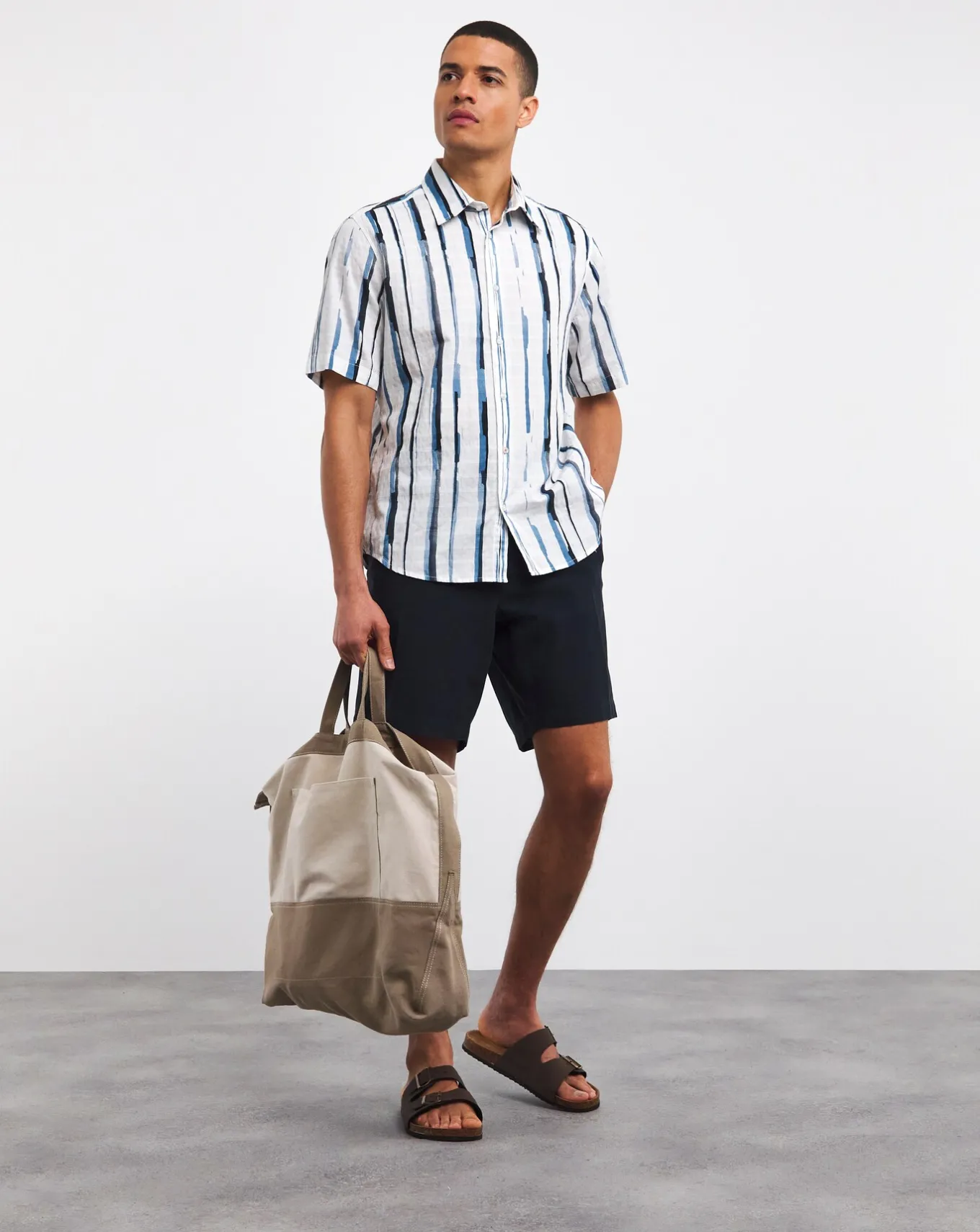 BOSS Dark Blue Twill Short- Shorts