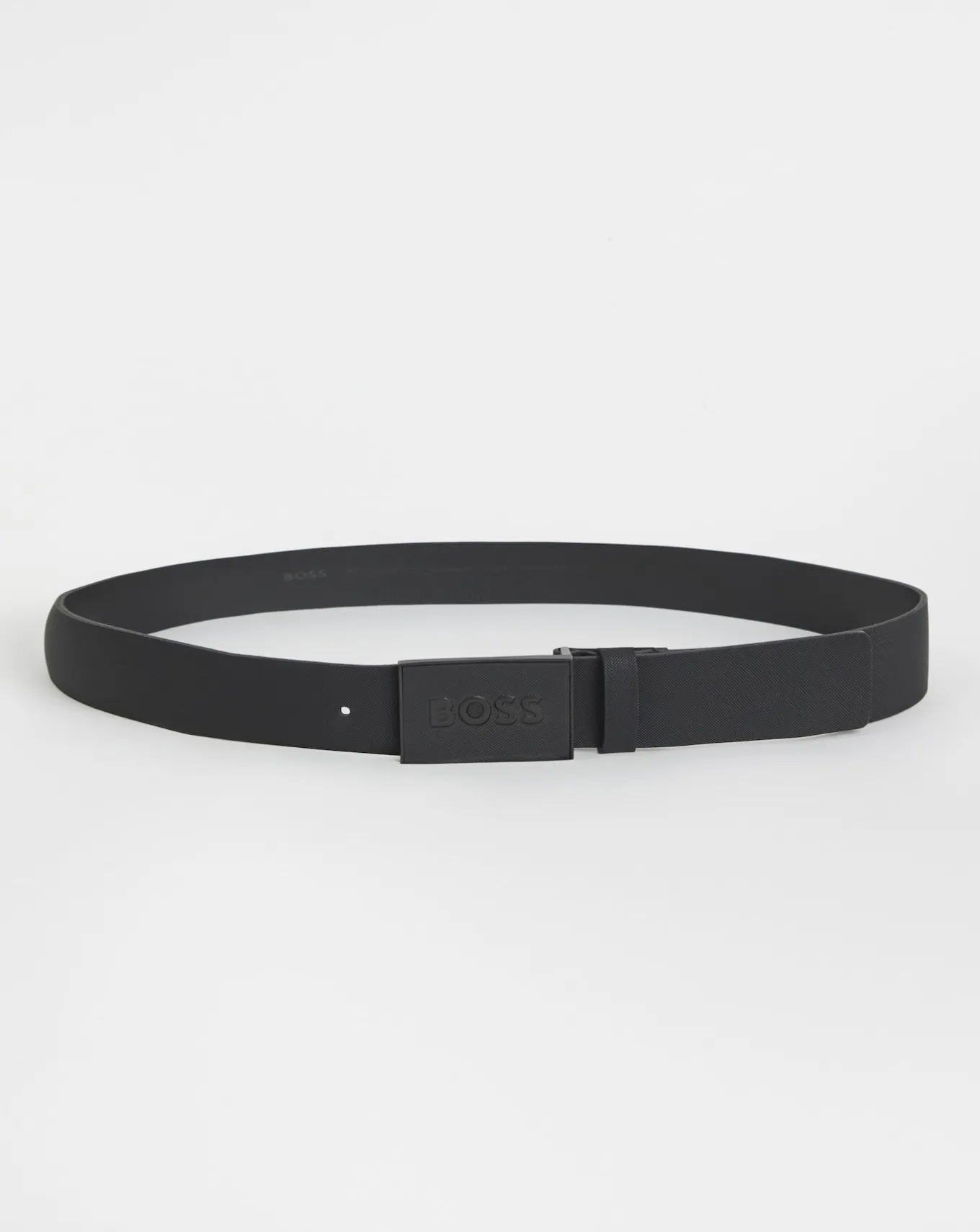 BOSS Icon Tonal Plaque Leather Belt- Belts