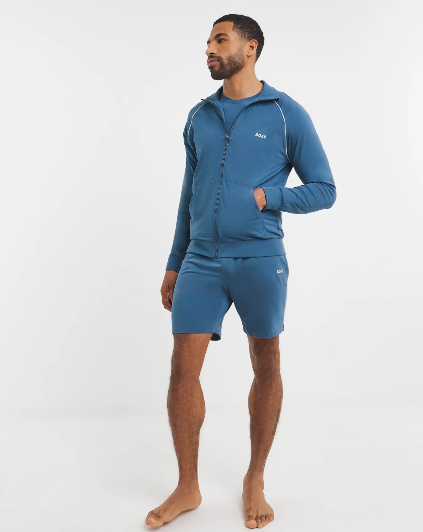 BOSS Mix & Match Funnel Full Zip Lounge Sweat- Nightwear