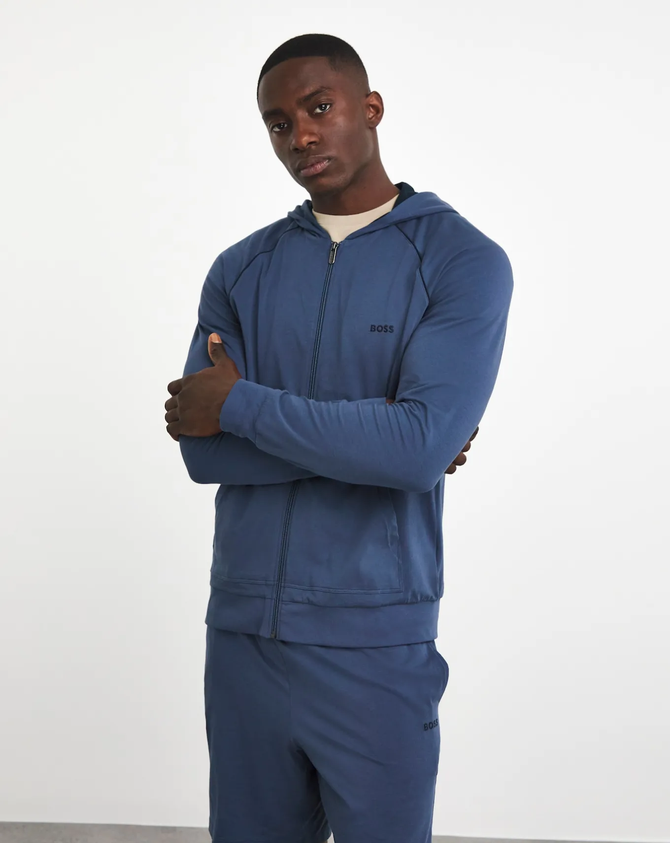 BOSS Mix & Match Navy Lounge Hoodie- Nightwear