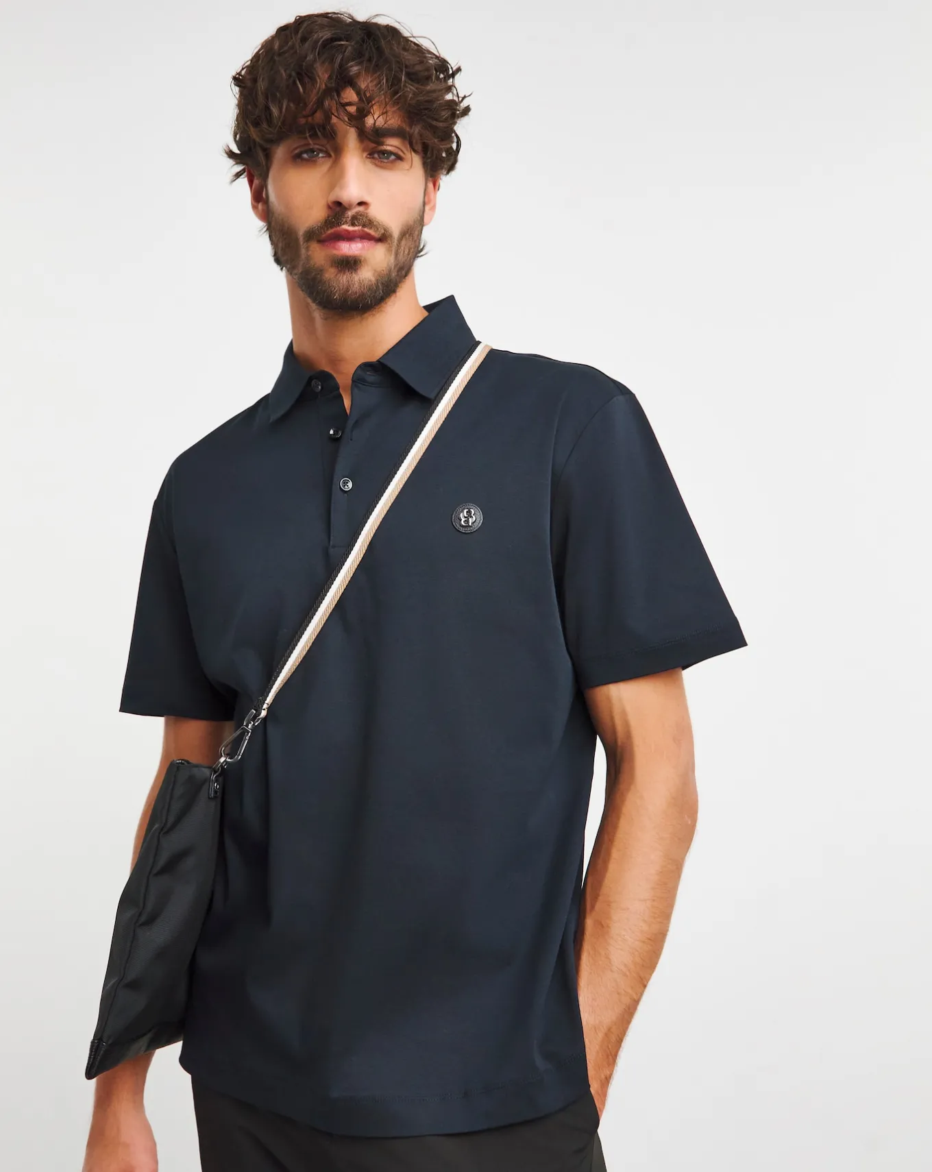 BOSS Short Sleeve BB Metallic Logo Polo- Polo Shirts