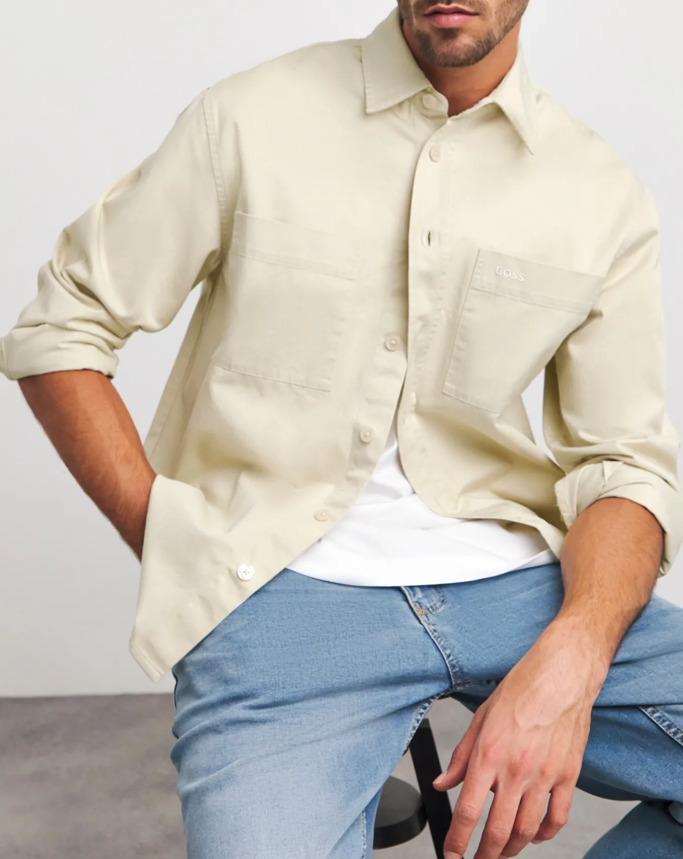 BOSS Twill Pocket Overshirt- Shirts