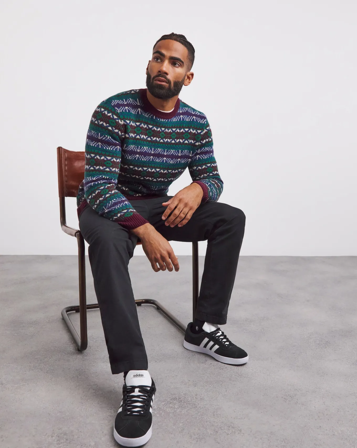 Jacamo Crew Neck Fairisle Jumper- Jumpers & Cardigans