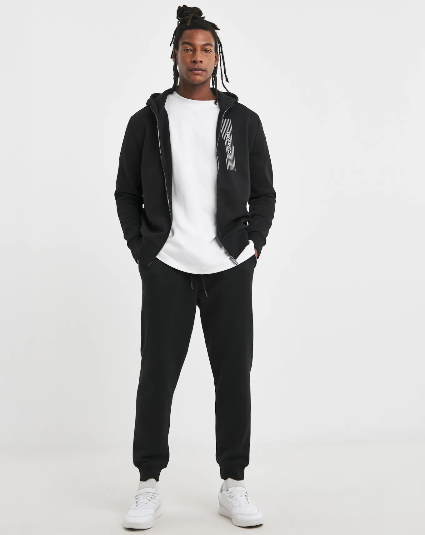 Calvin Klein Horizontal Logo Full Zip Hoodie- Hoodies & Sweatshirts