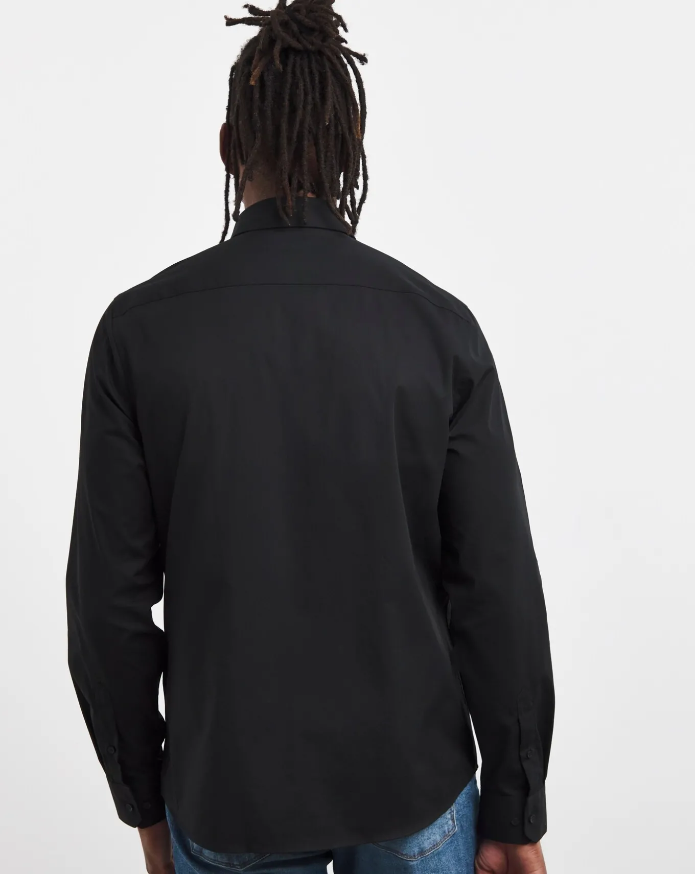 Calvin Klein Black Stretch Poplin Shirt- Shirts