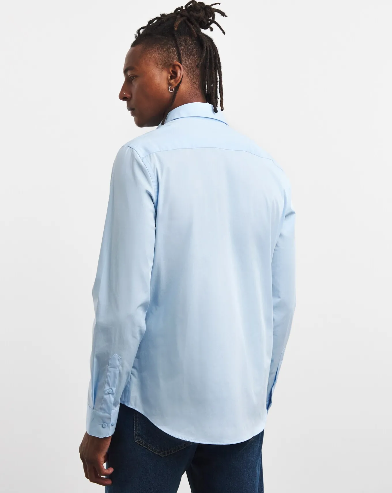 Calvin Klein Blue Stretch Poplin Shirt- Shirts