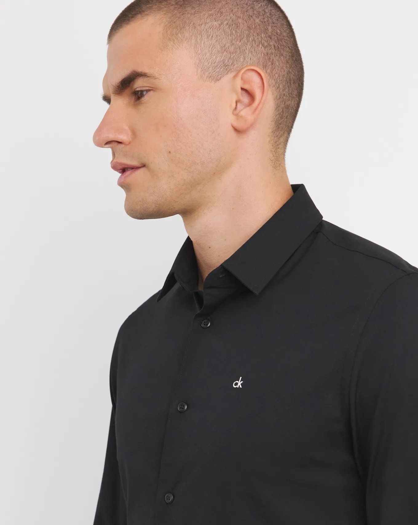 Calvin Klein Classic Poplin Stretch Shirt- Shirts