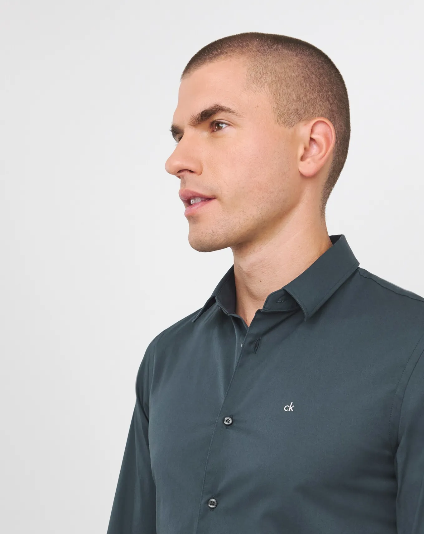 Calvin Klein Classic Poplin Stretch Shirt Navy- Shirts