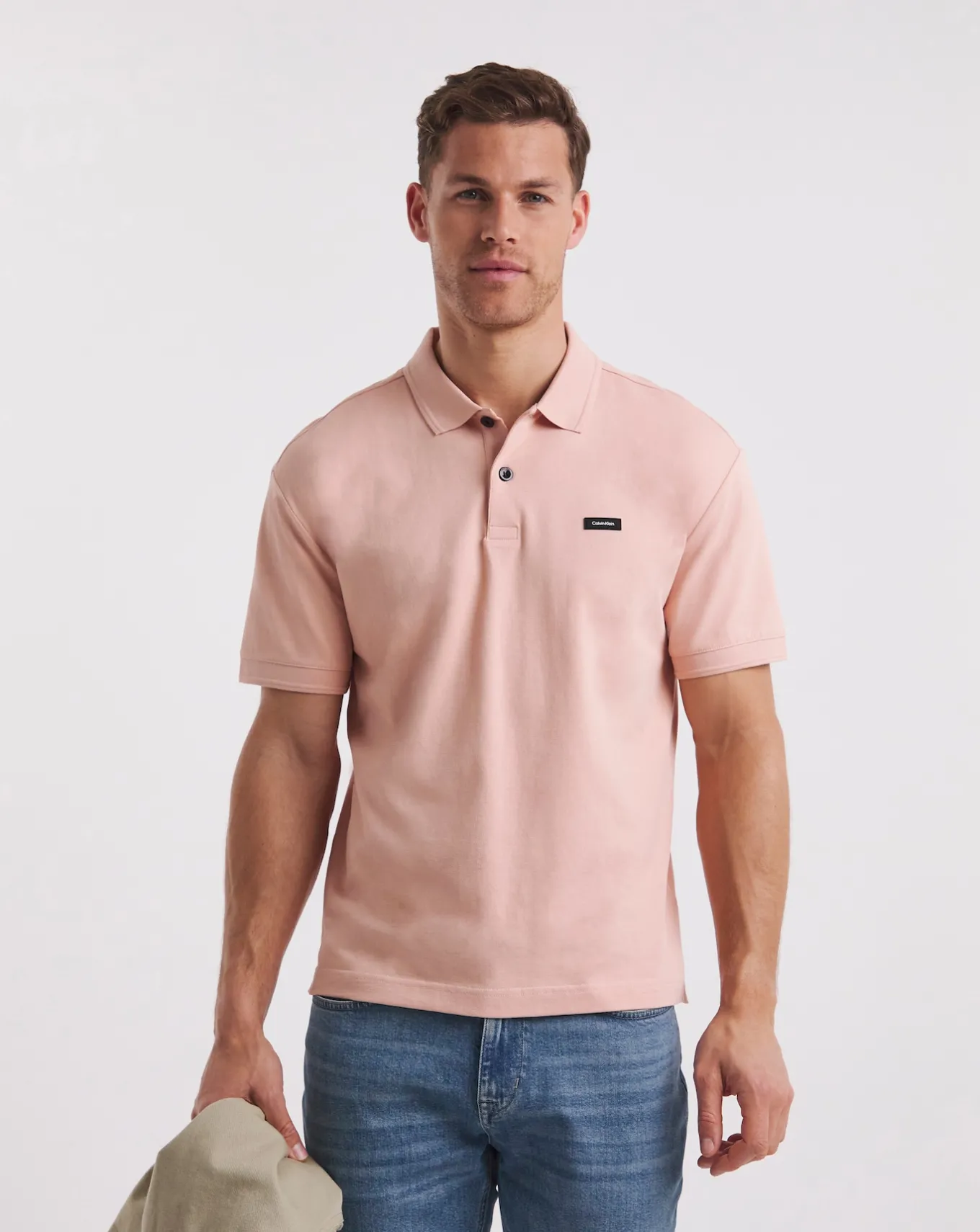 Calvin Klein Coral Stretch Slim Polo- Polo Shirts