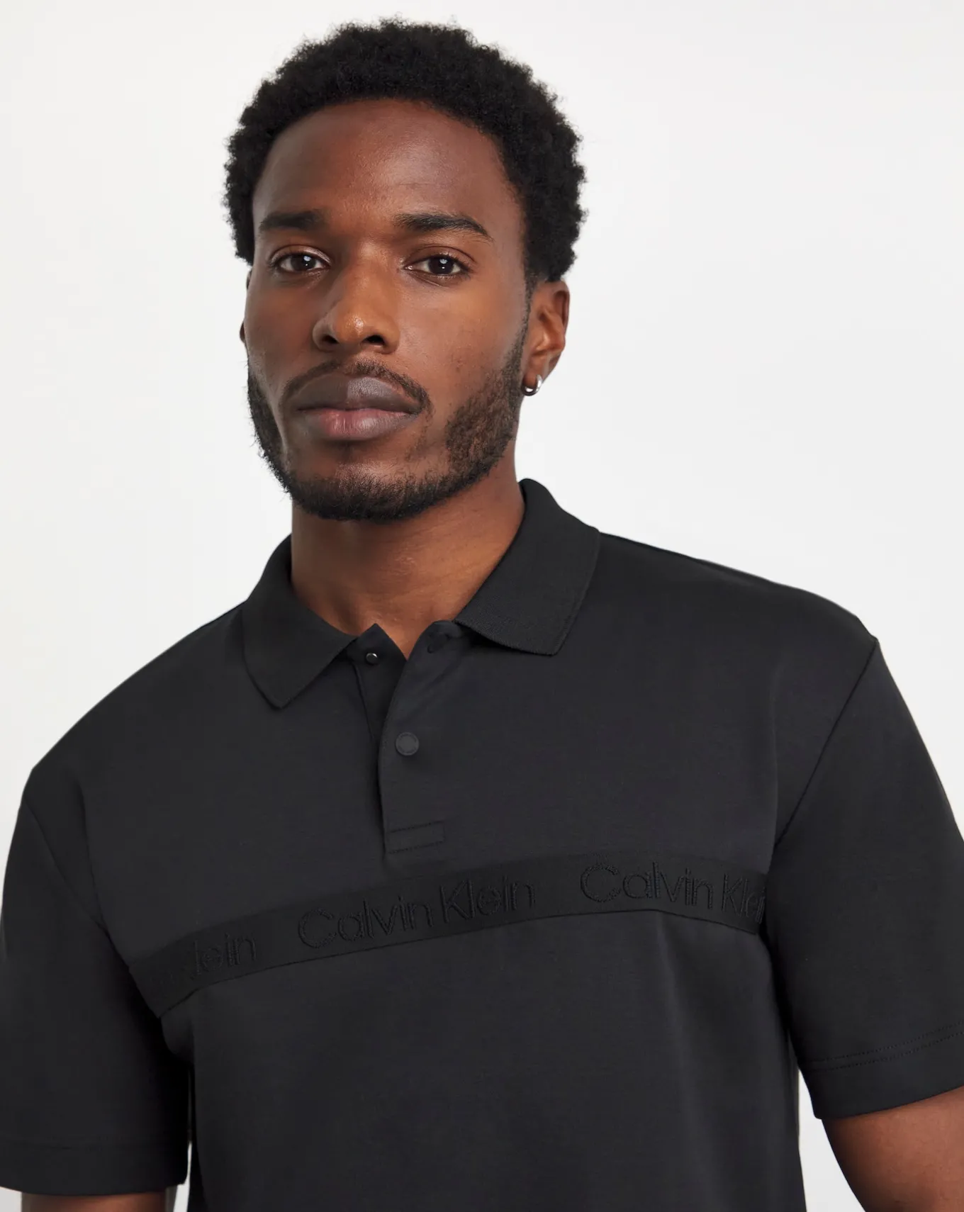 Calvin Klein Logo Taped Polo Shirt- Polo Shirts