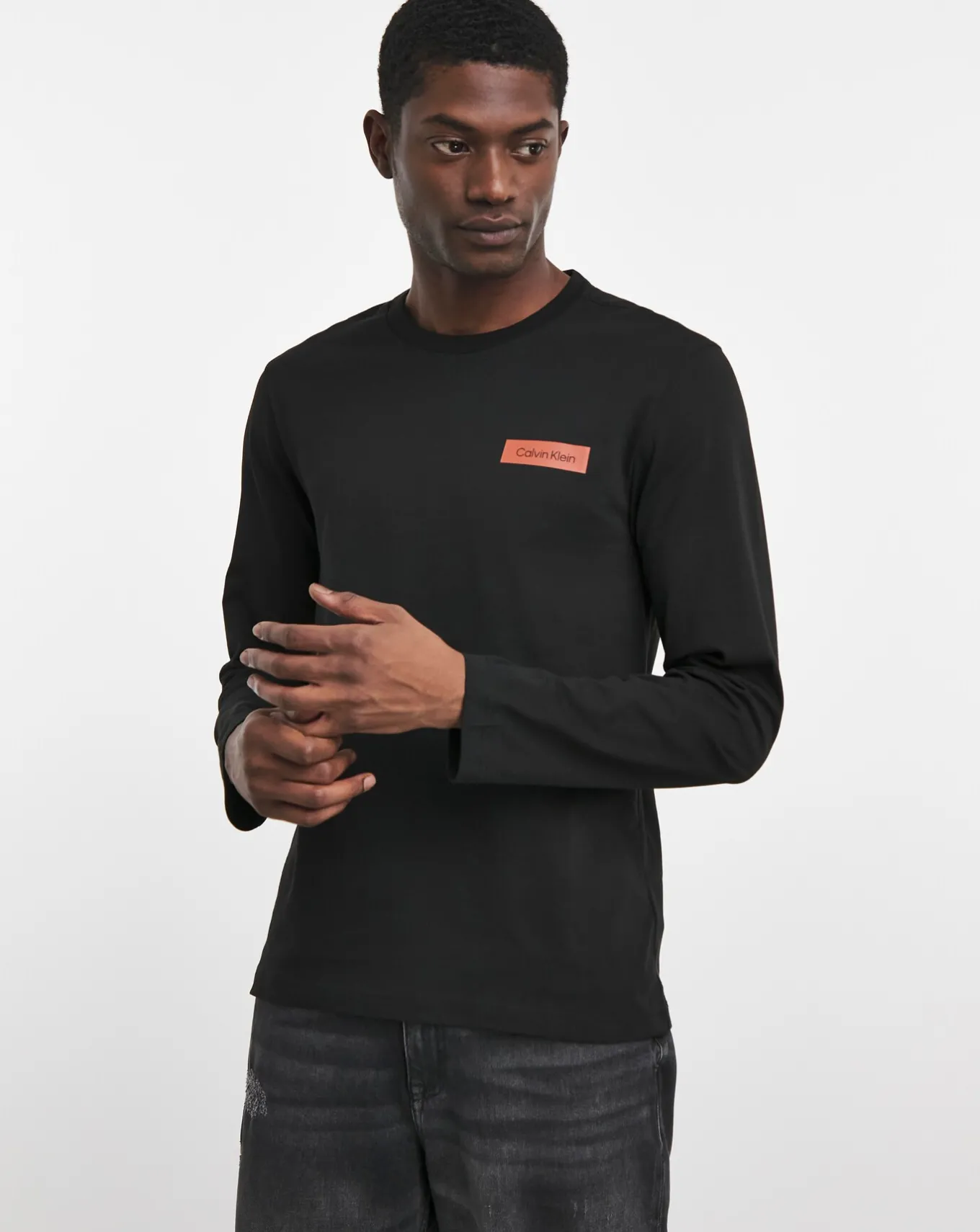 Calvin Klein Long Sleeve Graphic T-Shirt- T-shirts & Vests