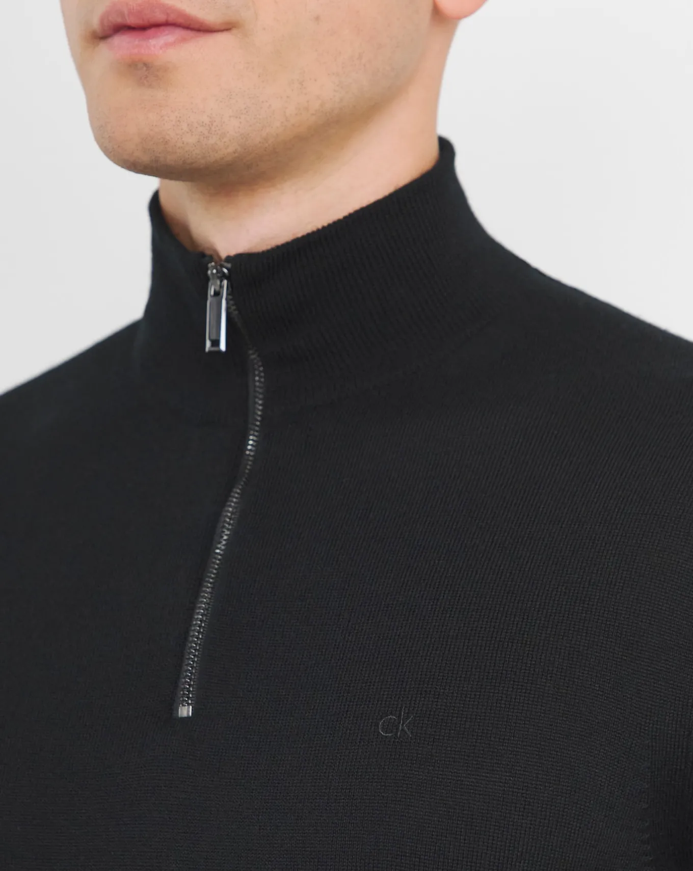 Calvin Klein Merino Quarter Zip Jumper- Jumpers & Cardigans