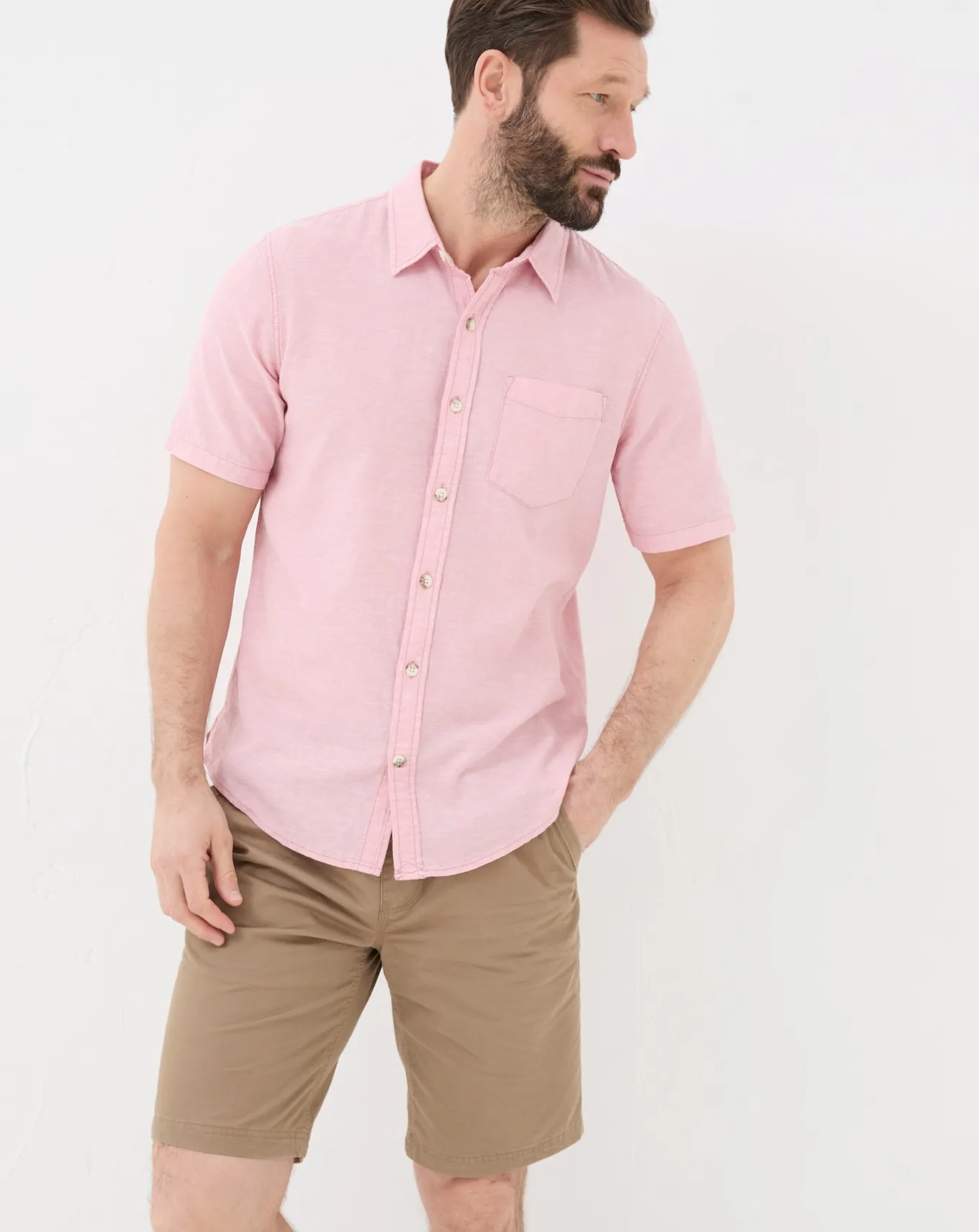 FatFace Bugle Linen Cotton Shirt- Shirts