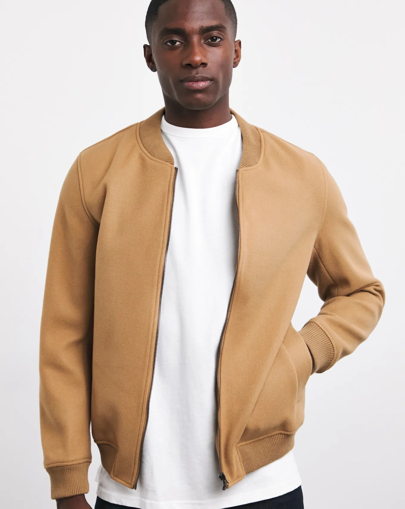 Jacamo Faux Wool Bomber Jacket- Coats & Jackets