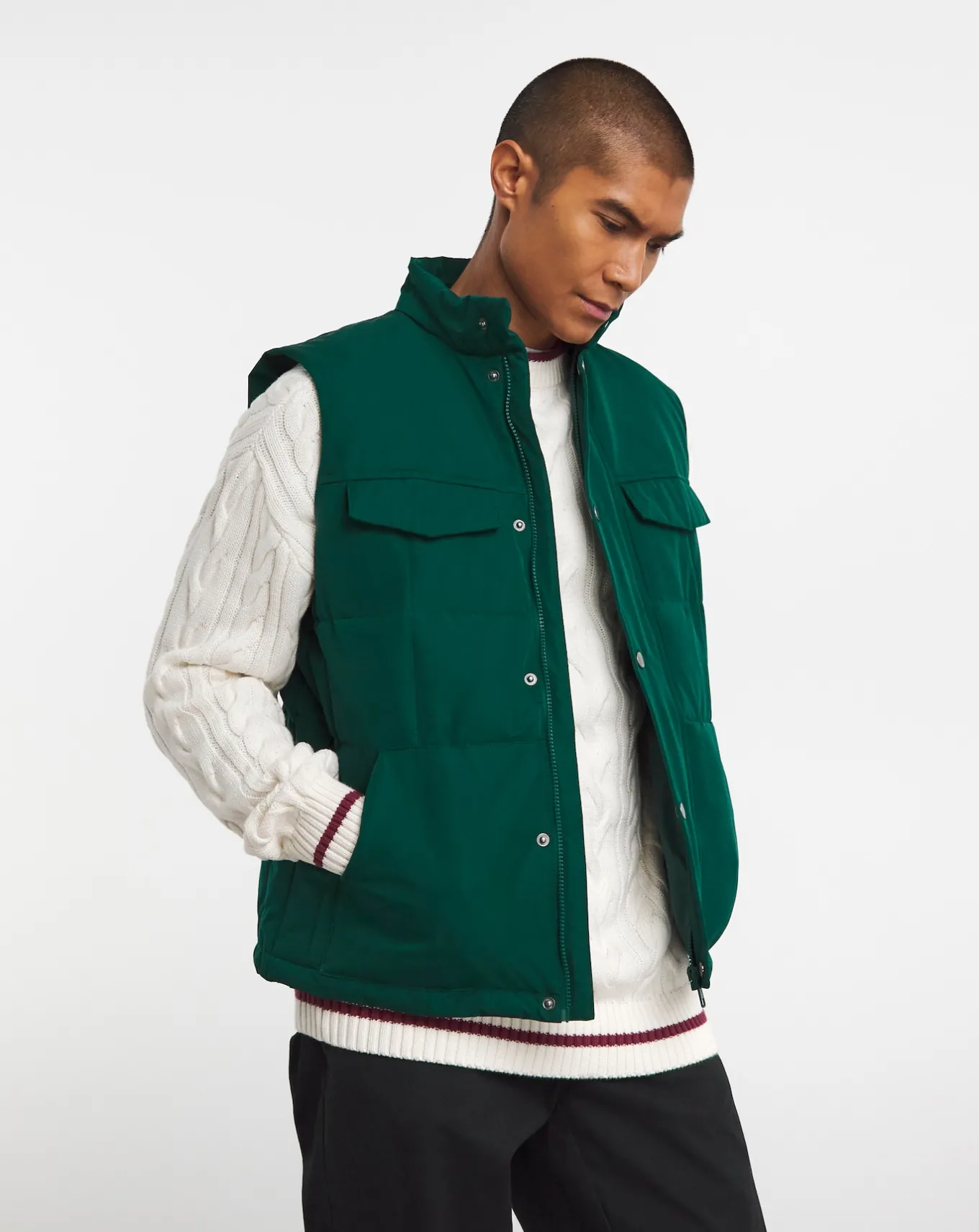 Jacamo Square Quilt Padded Gilet- Coats & Jackets