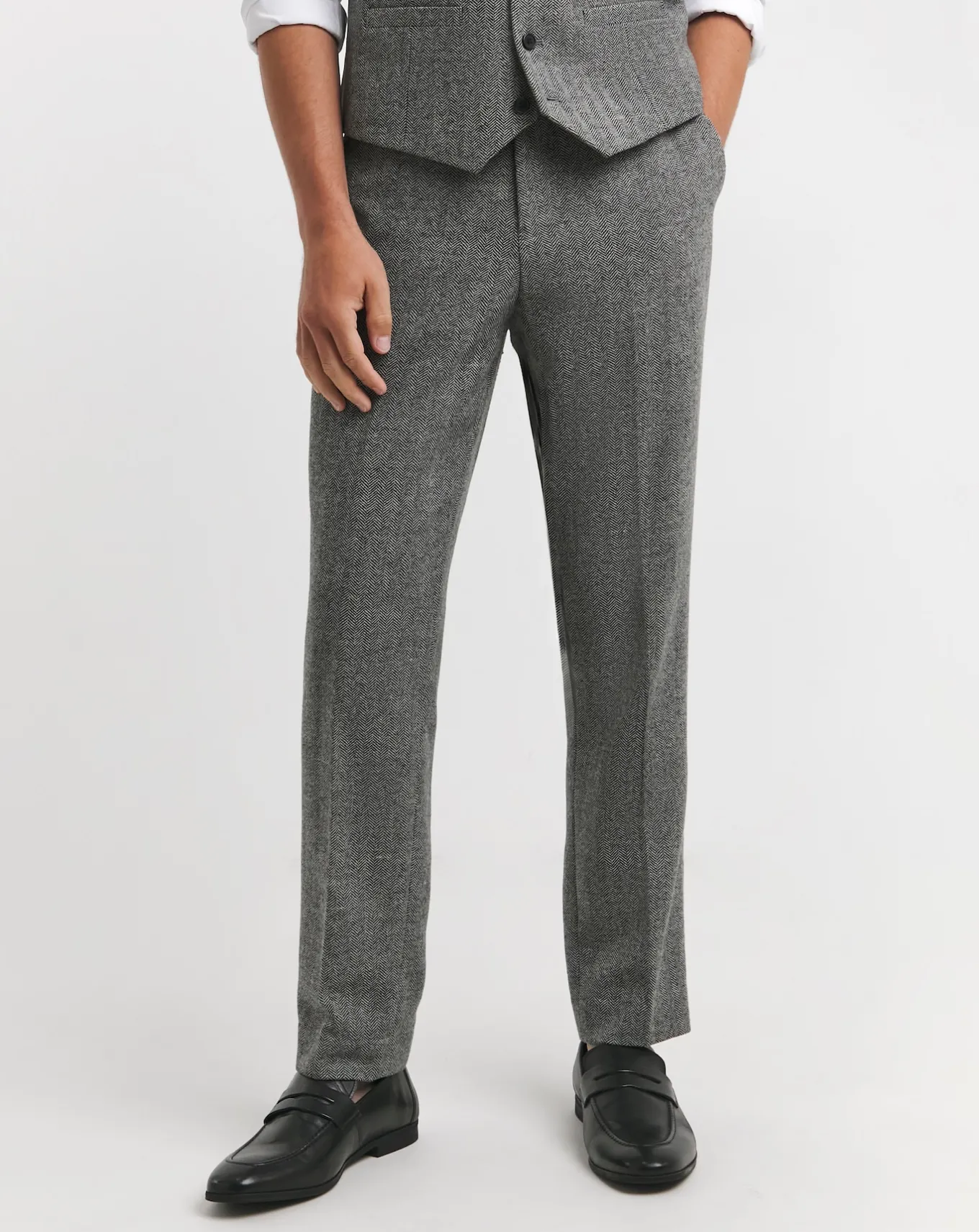 Jacamo Herringbone Tweed Reg Fit Trouser- Suit Trousers | Suits & Waistcoats