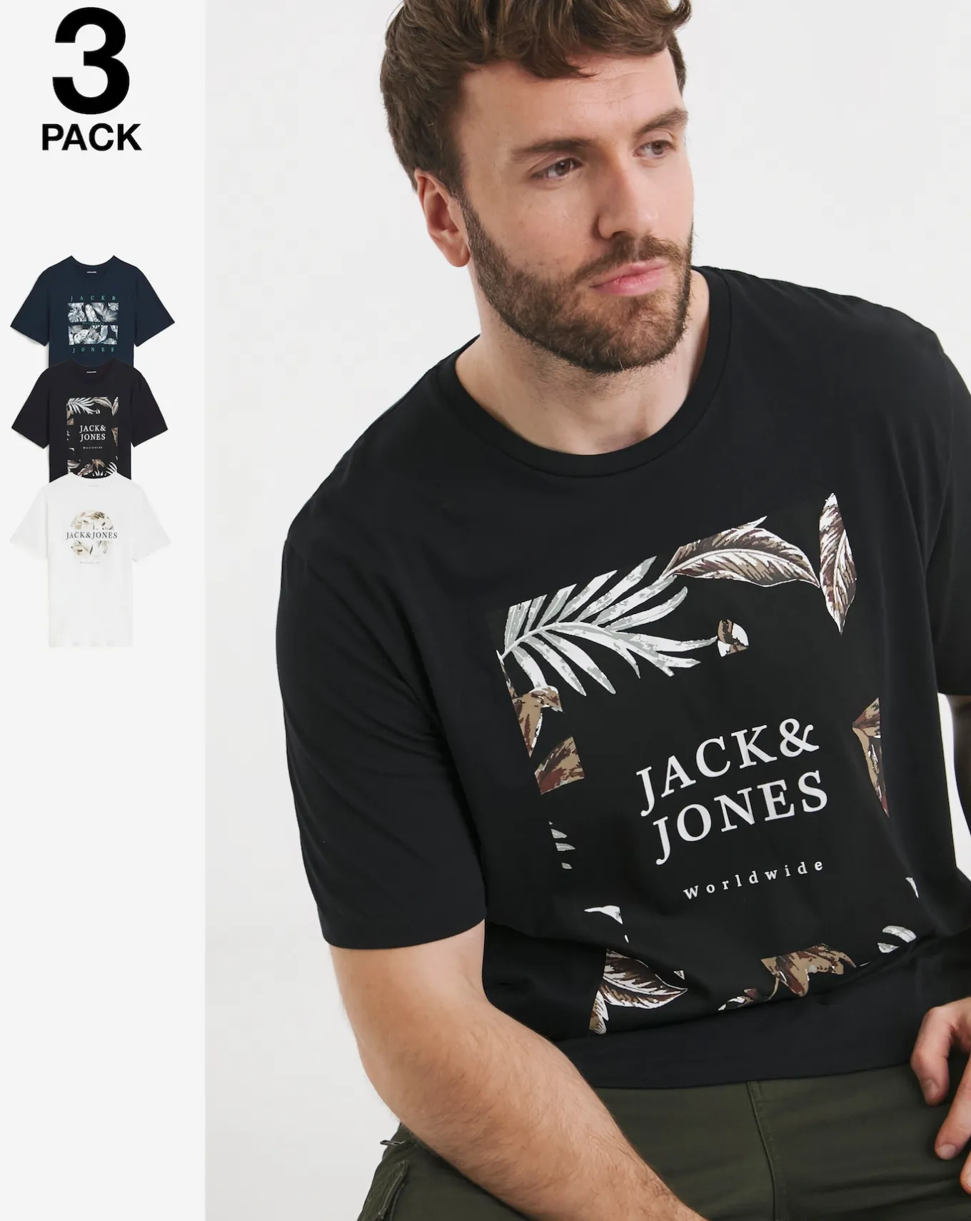 JACK & JONES Jack & Jack Floor T-Shirt Crew Neck 3 Pack- T-shirts & Vests