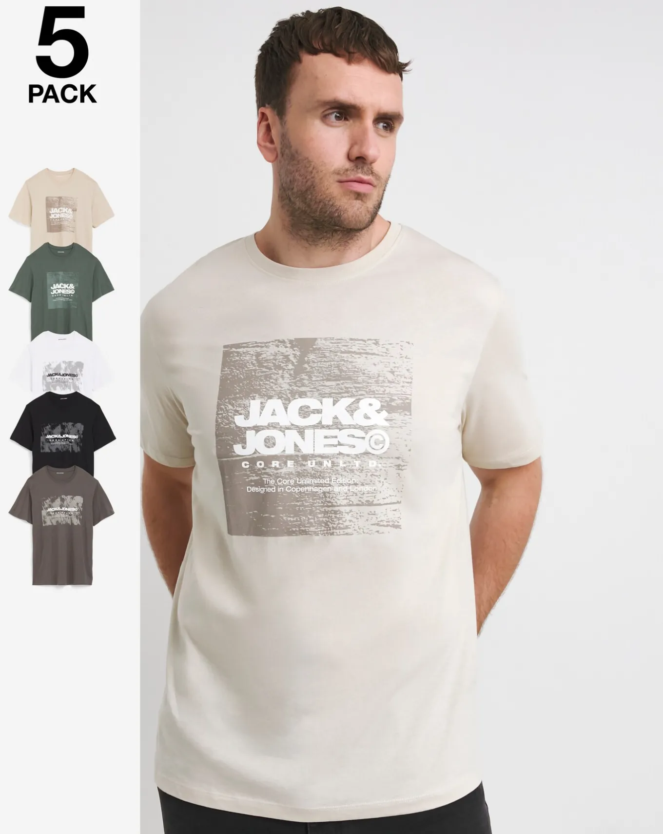 JACK & JONES Jack & Jones Aero 5 Pack T-Shirt- T-shirts & Vests