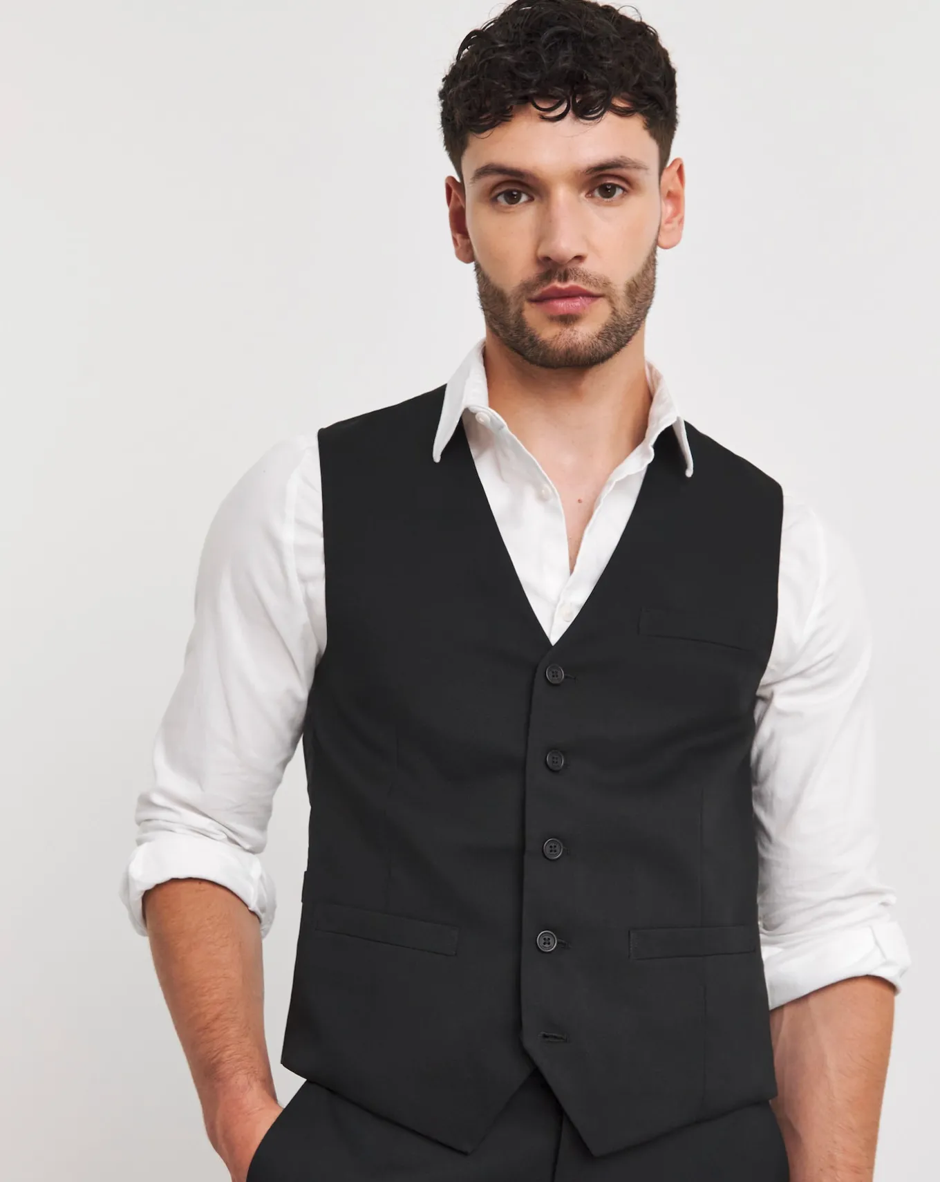 Jacamo James Regular Fit Essential Waistcoat- Waistcoats | Ties