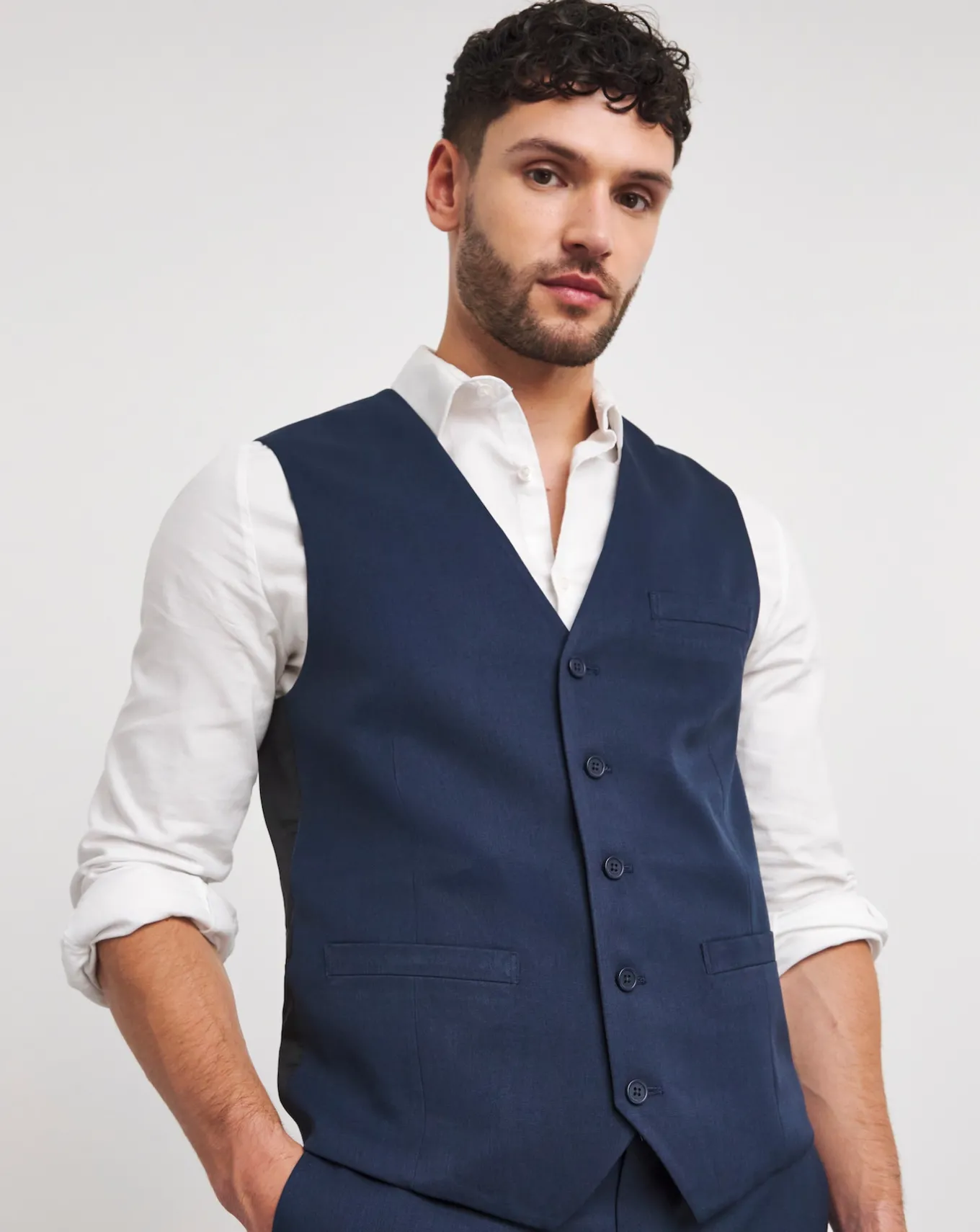 Jacamo James Regular Fit Essential Waistcoat- Waistcoats | Ties