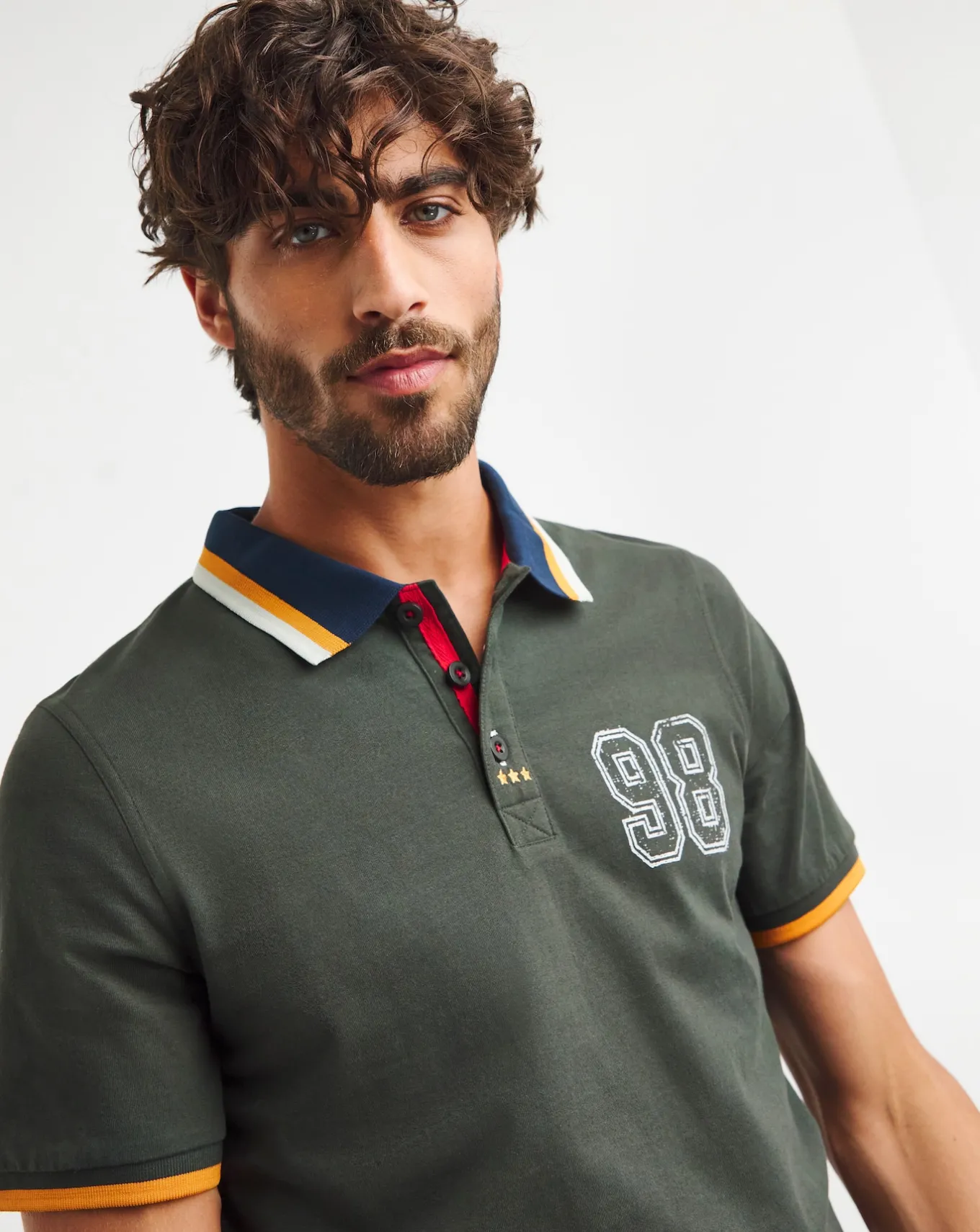 Joe Browns Badged Polo Long Length- Polo Shirts