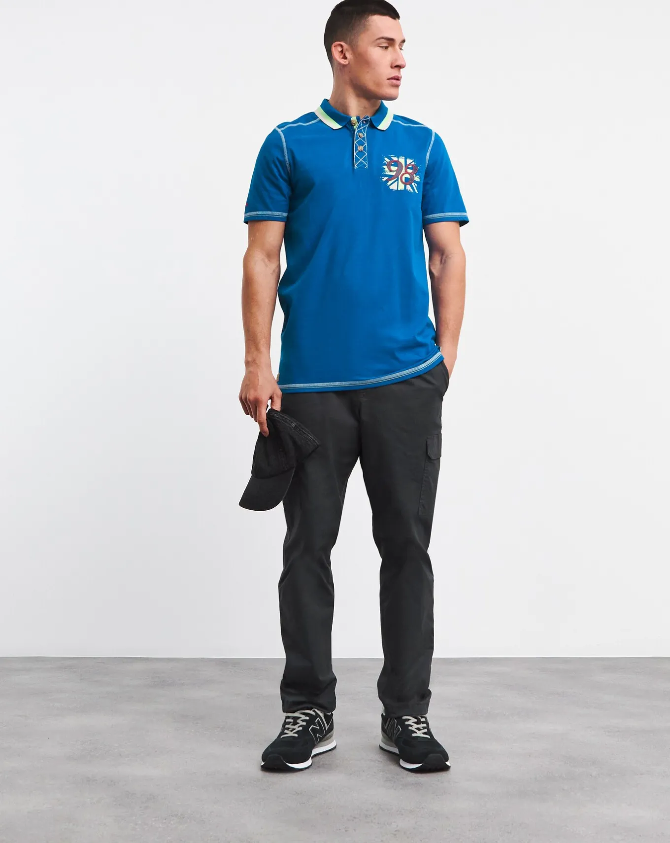 Joe Browns Badged Polo Shirt Long Length- Polo Shirts