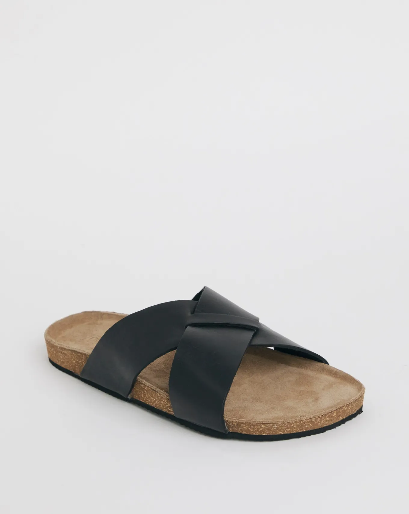 Joe Browns Cross Strap Wide fit Leather Sandals- Sandals & Flip Flops