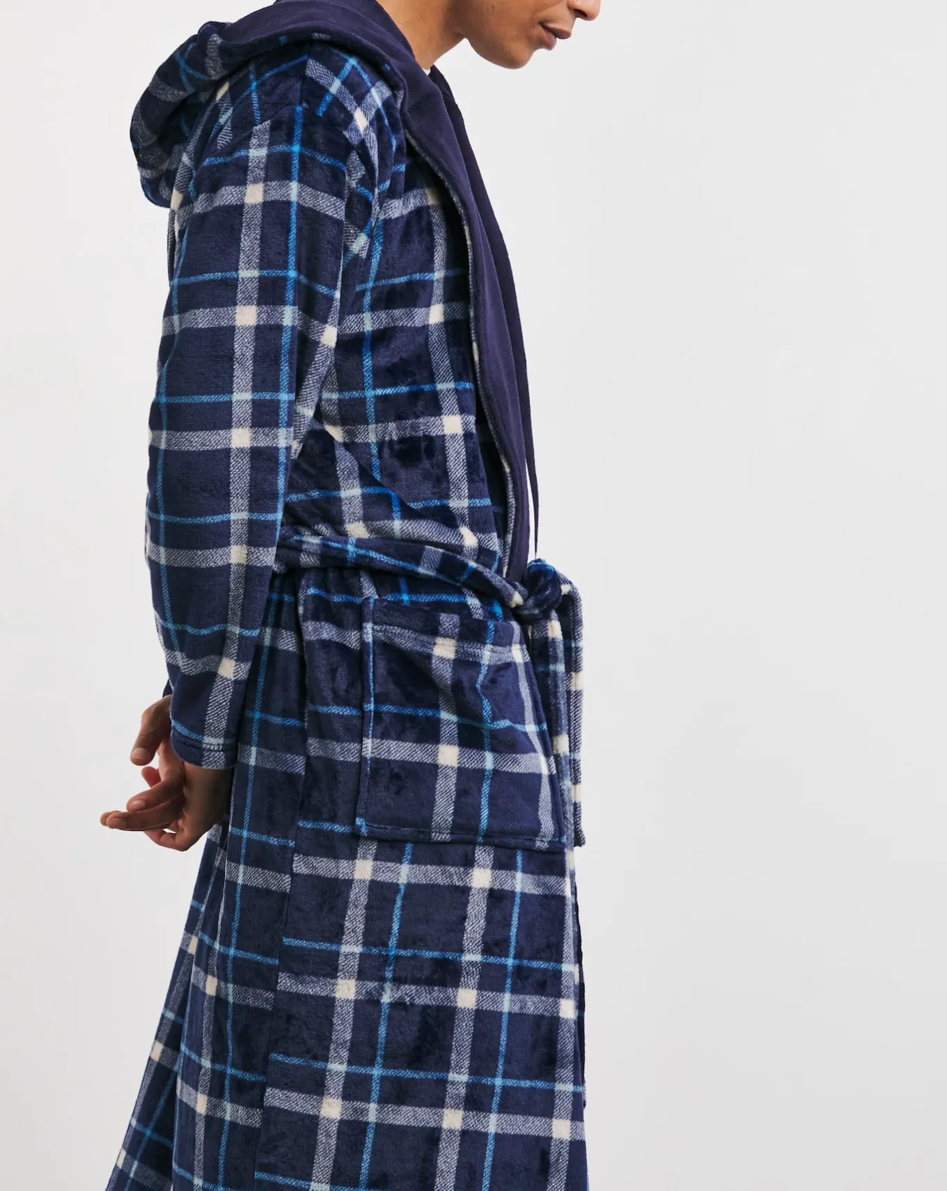 Joe Browns Fleece Check Dressing Gown- Nightwear