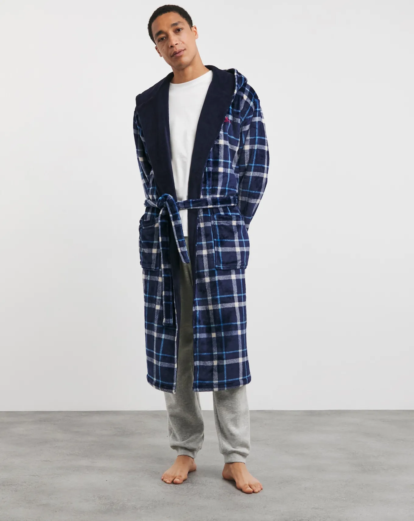 Joe Browns Fleece Check Dressing Gown- Nightwear