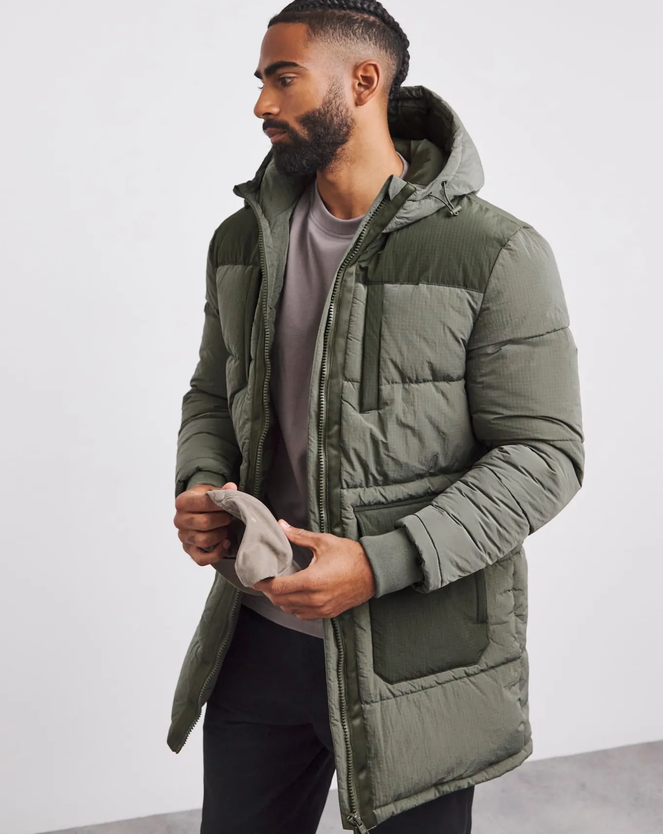 Jacamo Mid Length Ripstop Padded Coat- Coats & Jackets